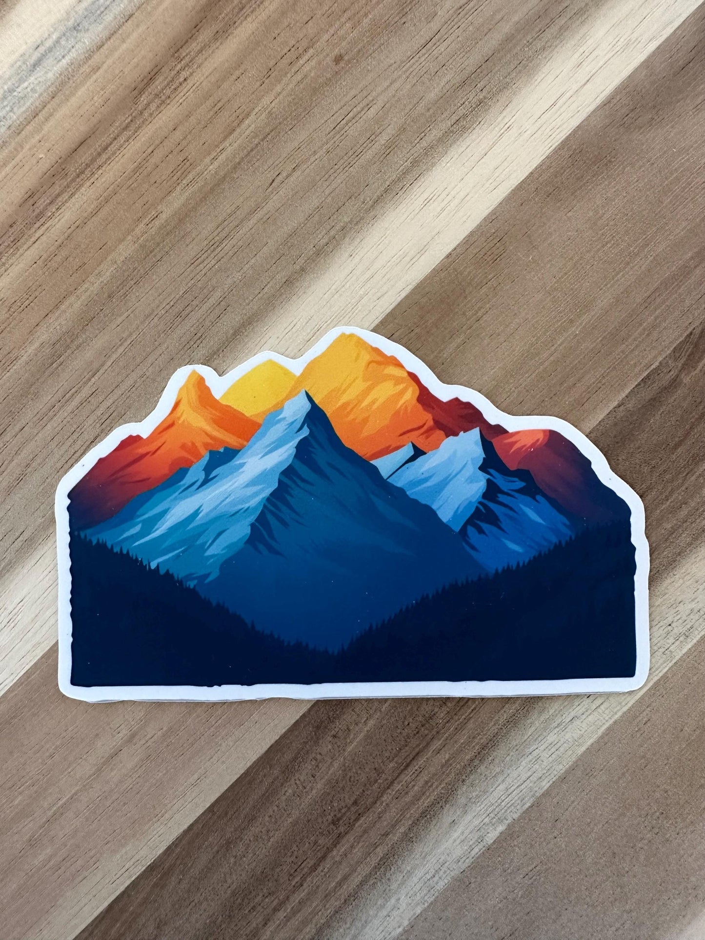 Majestic Mountain Sunset Vinyl Sticker