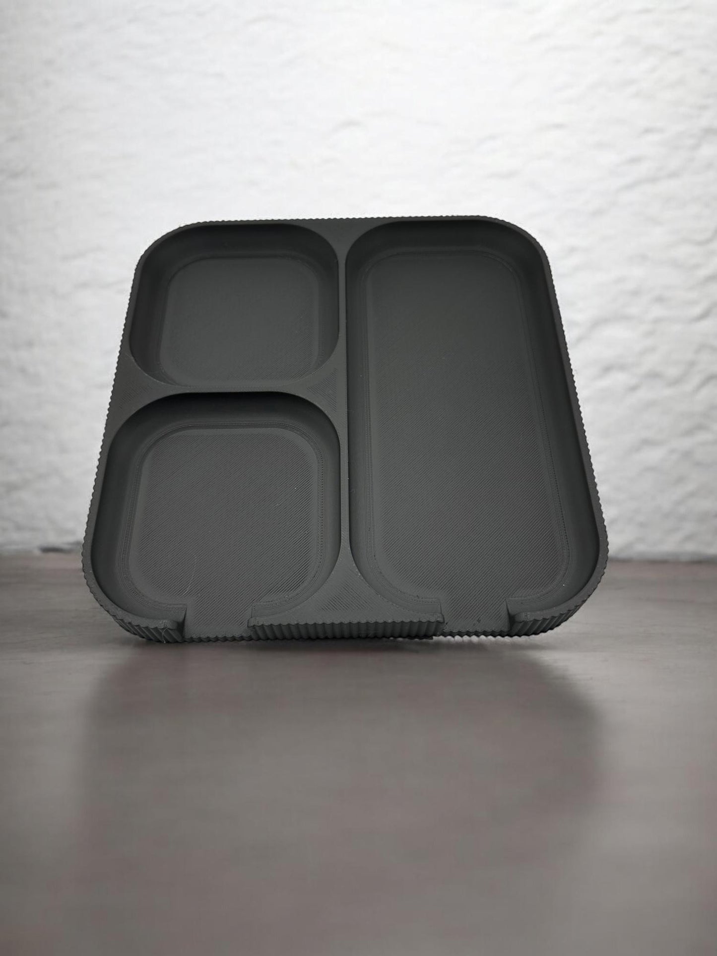 3D Printed Phone Stand Organizer - Minimalist Cream Desk Tray