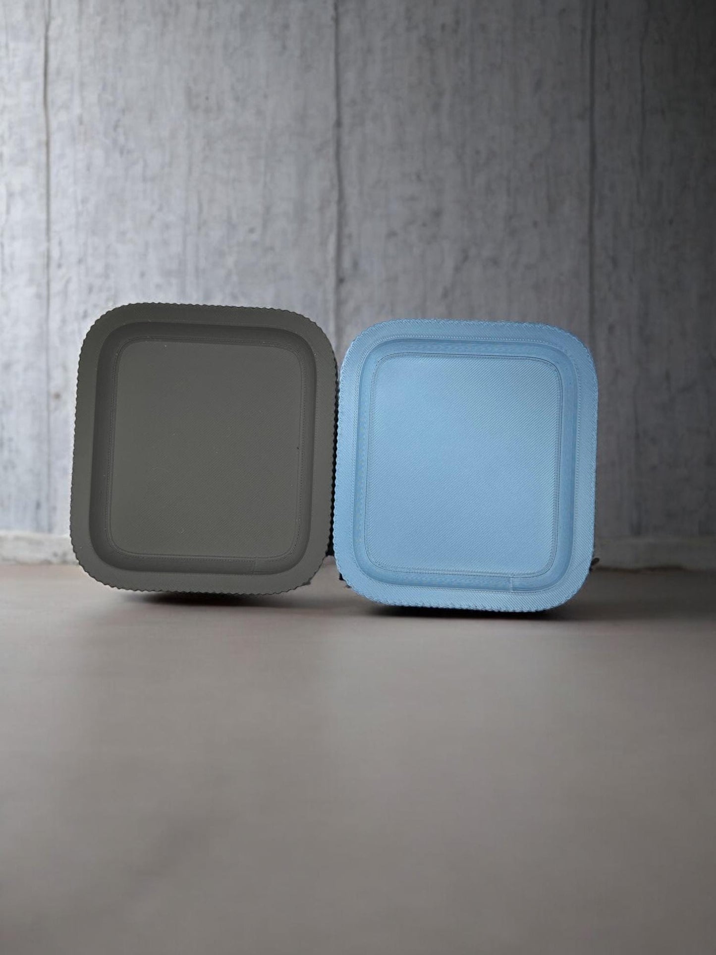 3D Printed Stackable Storage Box Set - Ribbed Desk Organizer