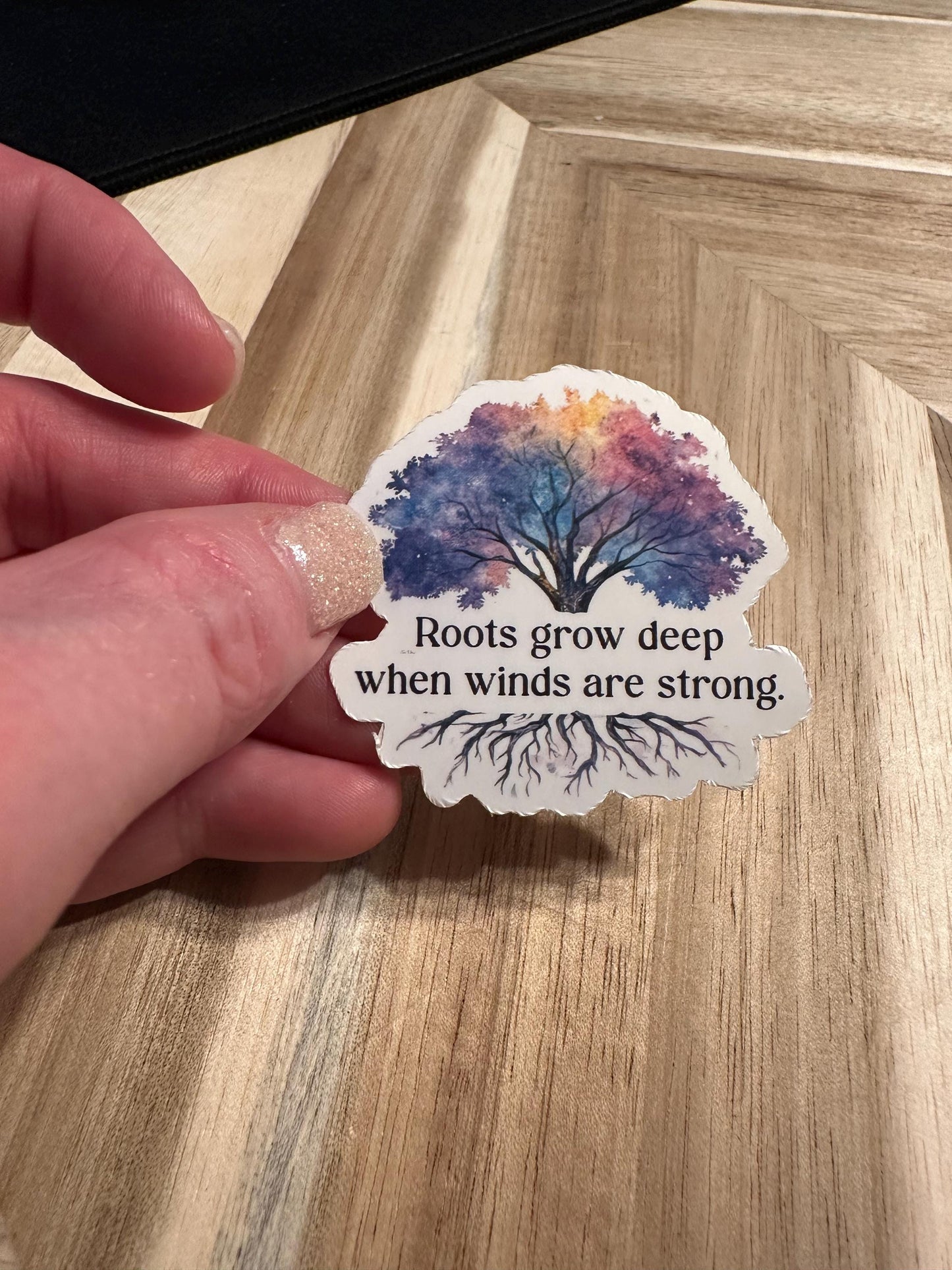 Watercolor Galaxy Tree Sticker: Inspirational Quote, Resilience Gift
