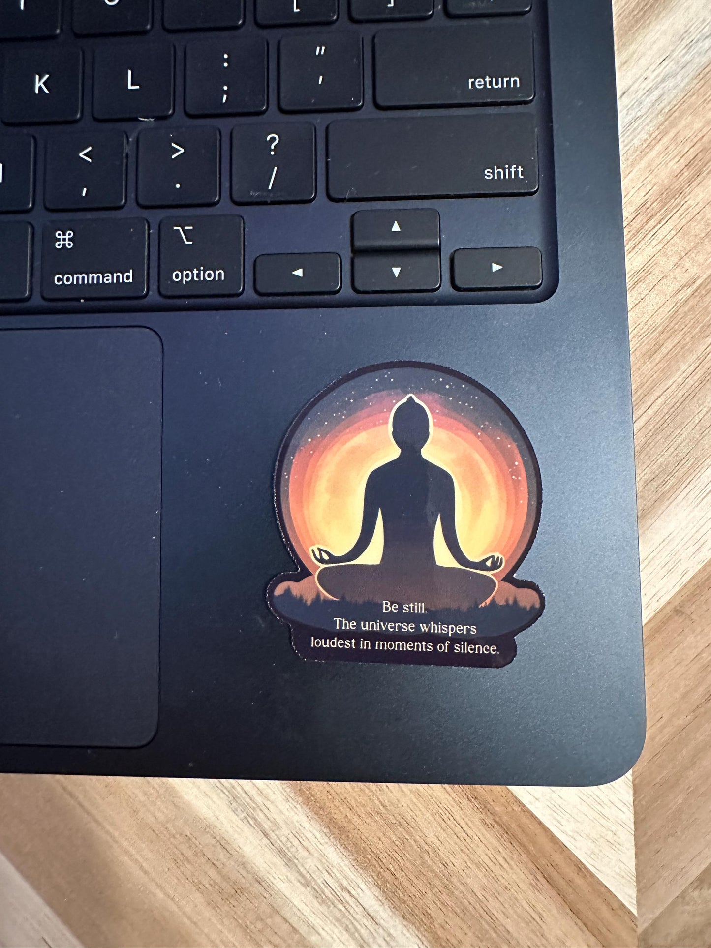 Meditation Silhouette Sticker: Mindfulness Quote, Spiritual Wall Art