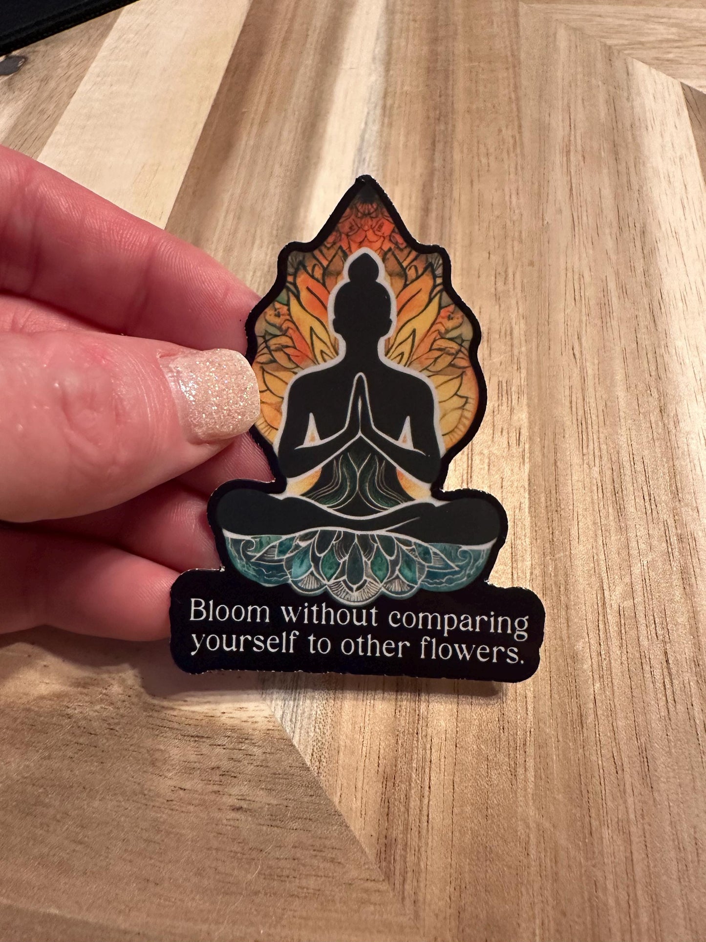 Buddha Inspirational Sticker | Meditation Quote Decal | Yoga Lotus Mandala Vinyl Art