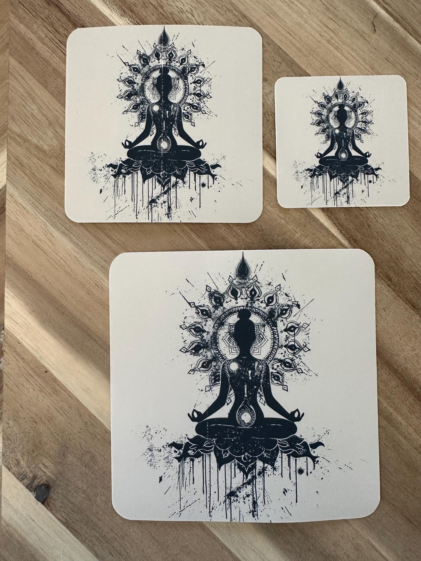 Minimalist Buddha Mandala Vinyl Sticker: Zen Meditation Decor