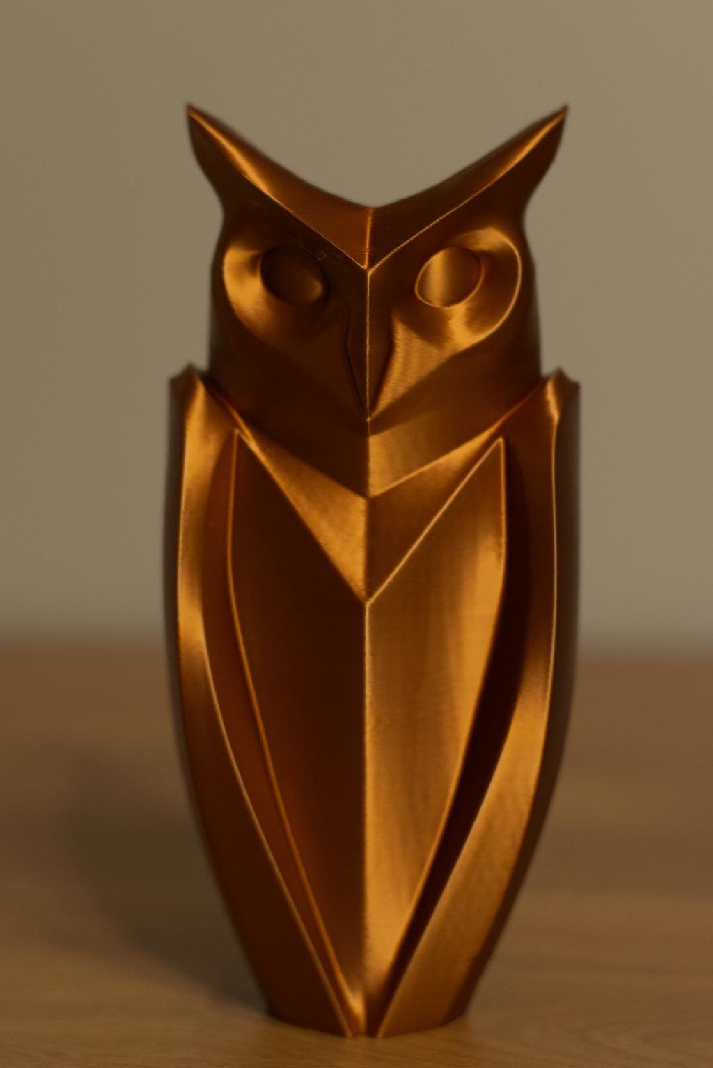 3D Printed Geometric Owl Sculpture - Modern Minimalist Home Decor