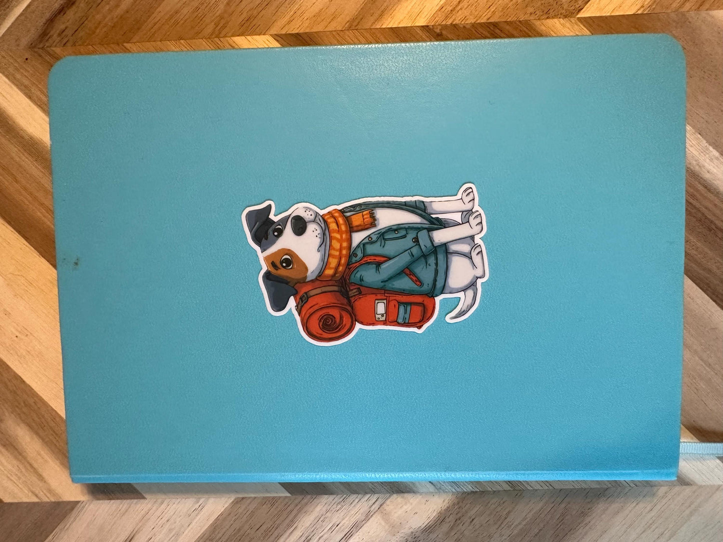 Cute Adventure Dog Sticker - Jack Russell Terrier Backpacker Decal