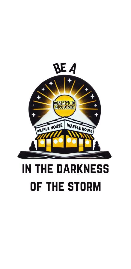 Waffle House Warrior Vinyl Sticker: Waterproof Late-Night Diner Art