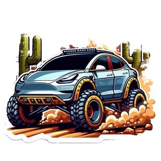 Tesla Off-Road Concept | Tesla Off-Road Buggy Sticker | Electric Car Sticker