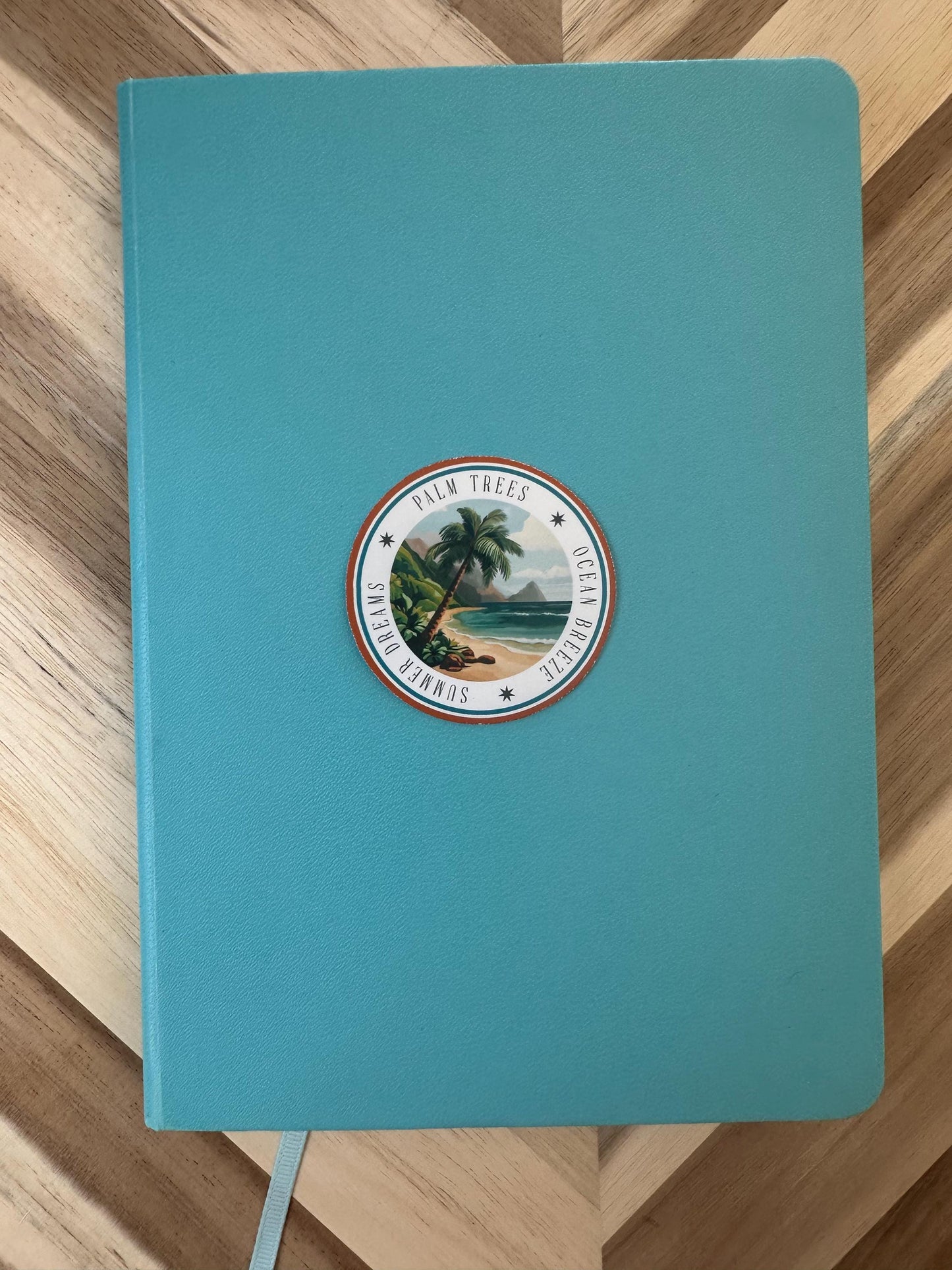 Tropical Beach Vinyl Sticker: Palm Trees, Ocean Breeze