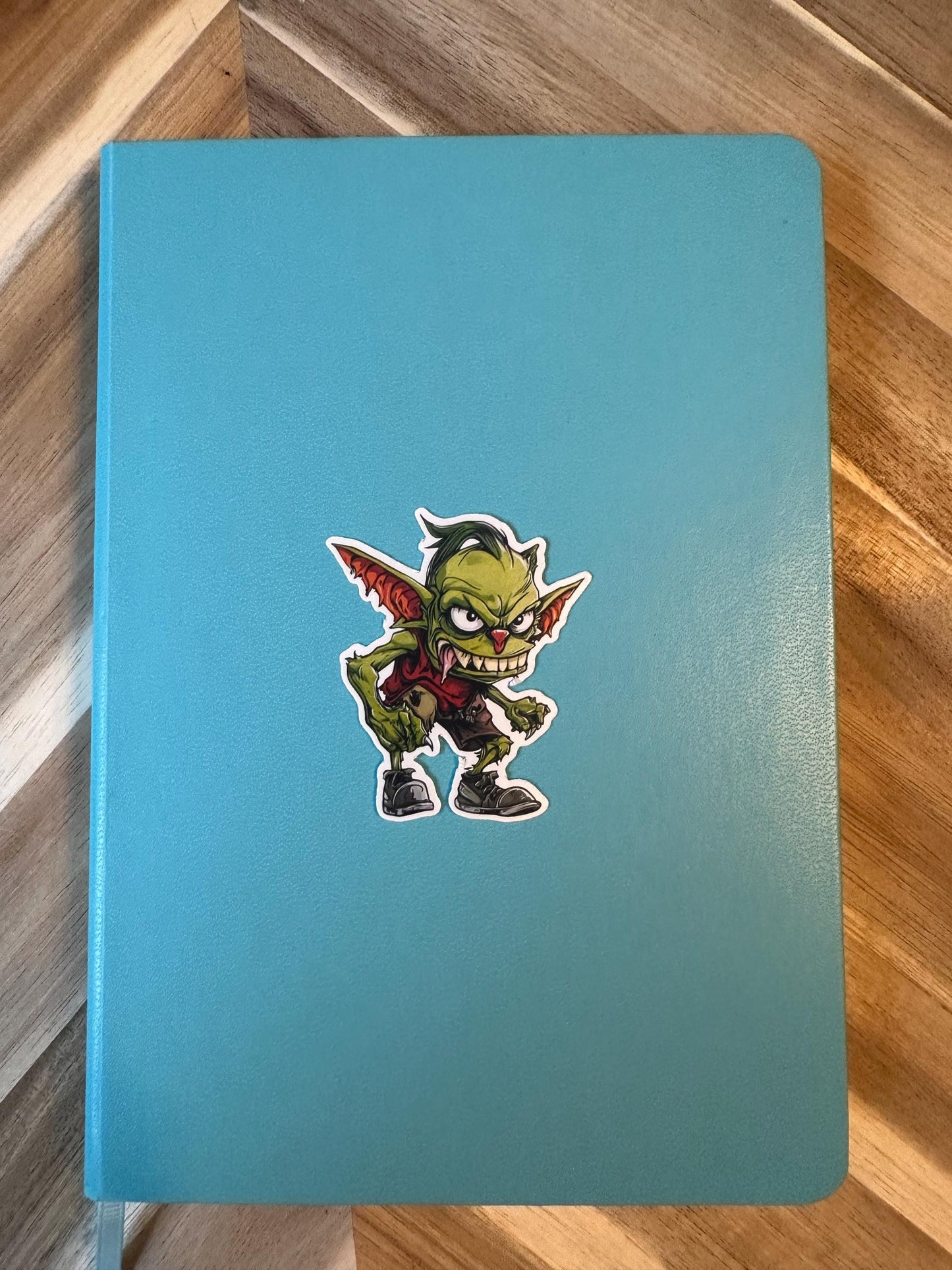 Green Imp Vinyl Sticker | Fantasy Creature Decal | Punk Monster Art | Waterproof Laptop Sticker