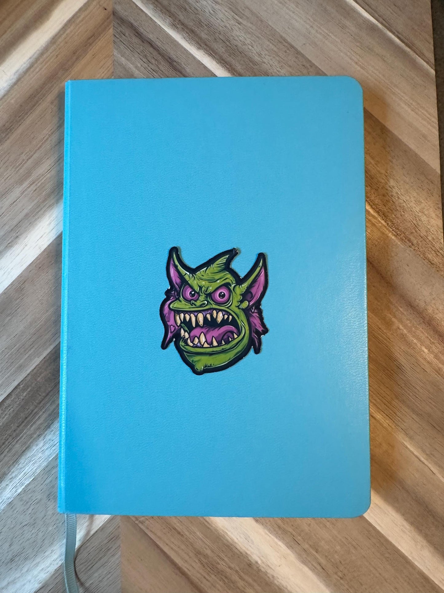 Green Bat Demon Vinyl Sticker | Glossy Monster Decal | Purple & Green Creature | Waterproof Laptop Decoration | Halloween Horror Collection