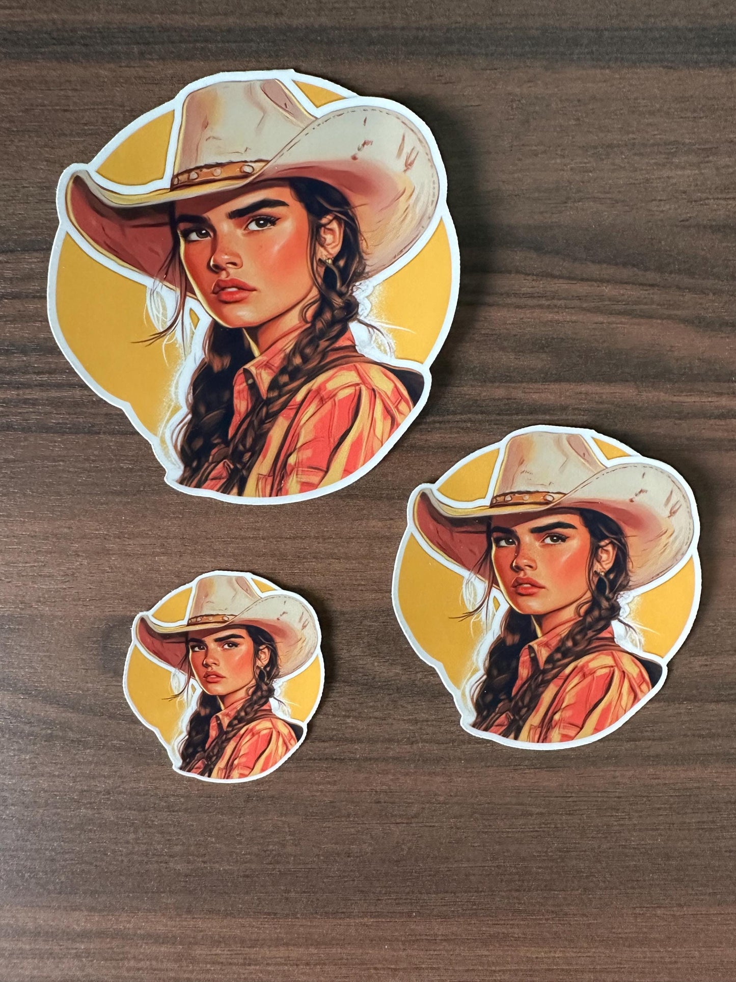 Western Cowgirl Art Sticker