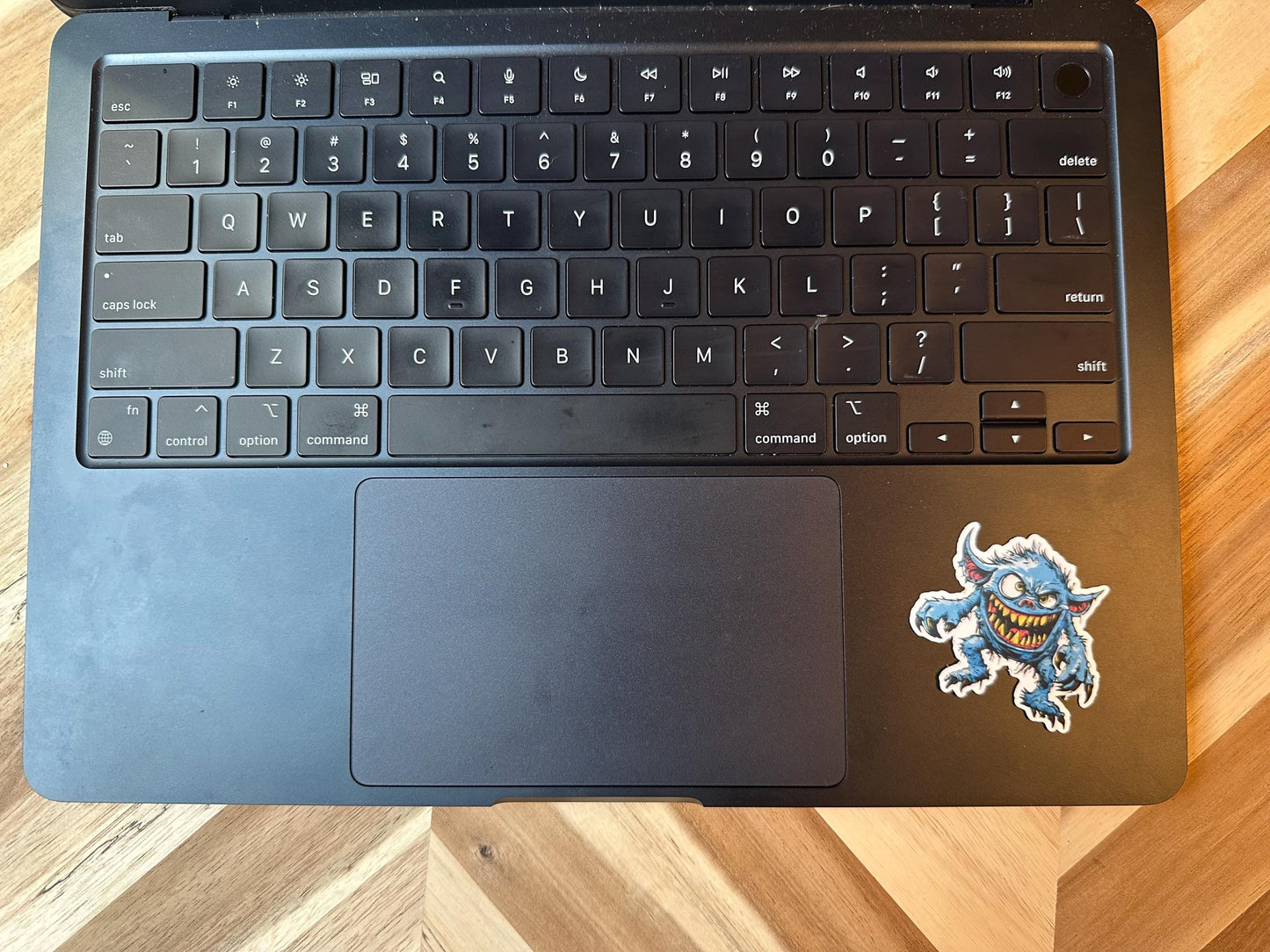 Blue Monster Vinyl Sticker: Waterproof Yeti Creature Decal