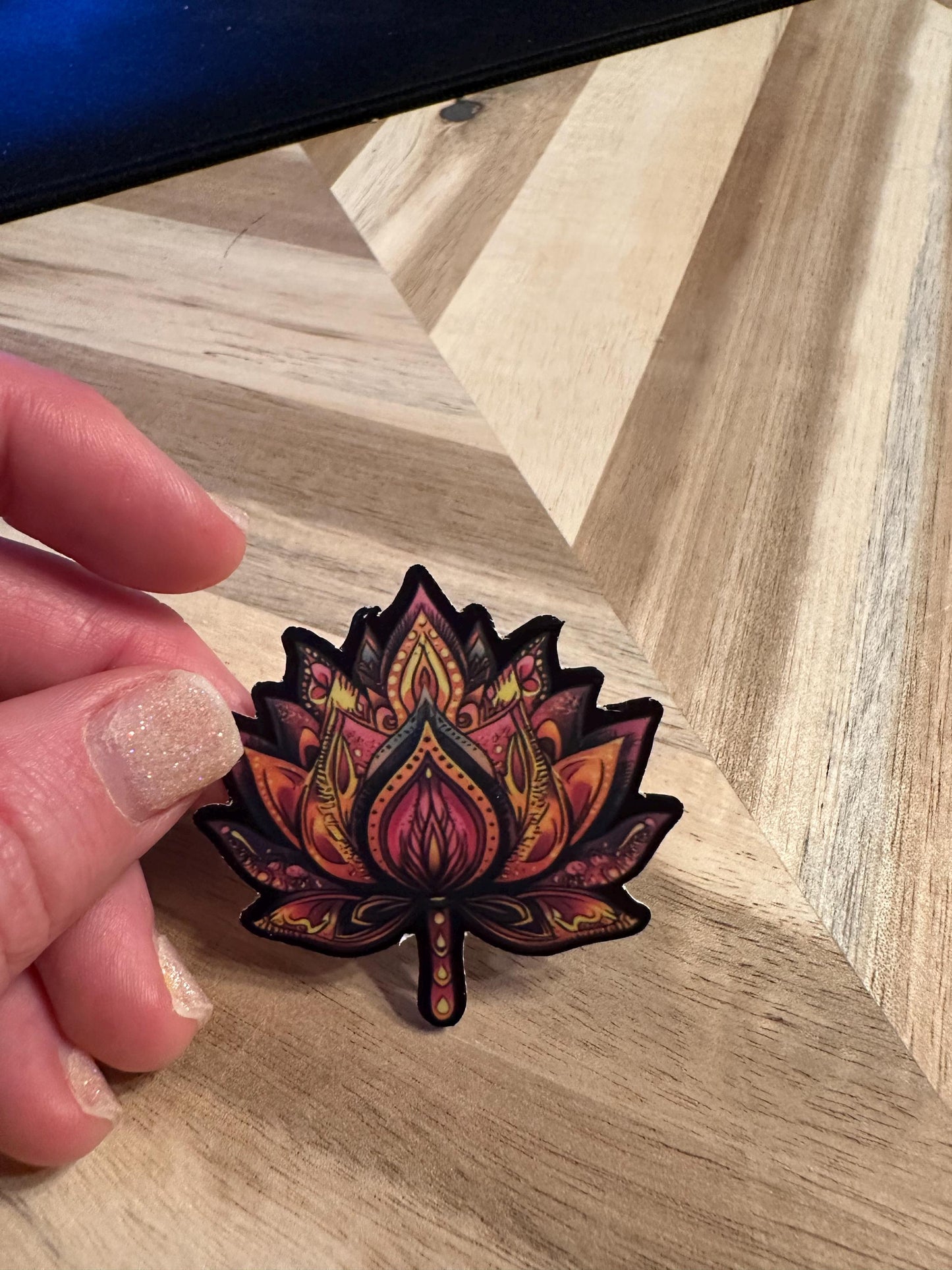 Mandala Lotus Flower Sticker: Vibrant Boho Decal
