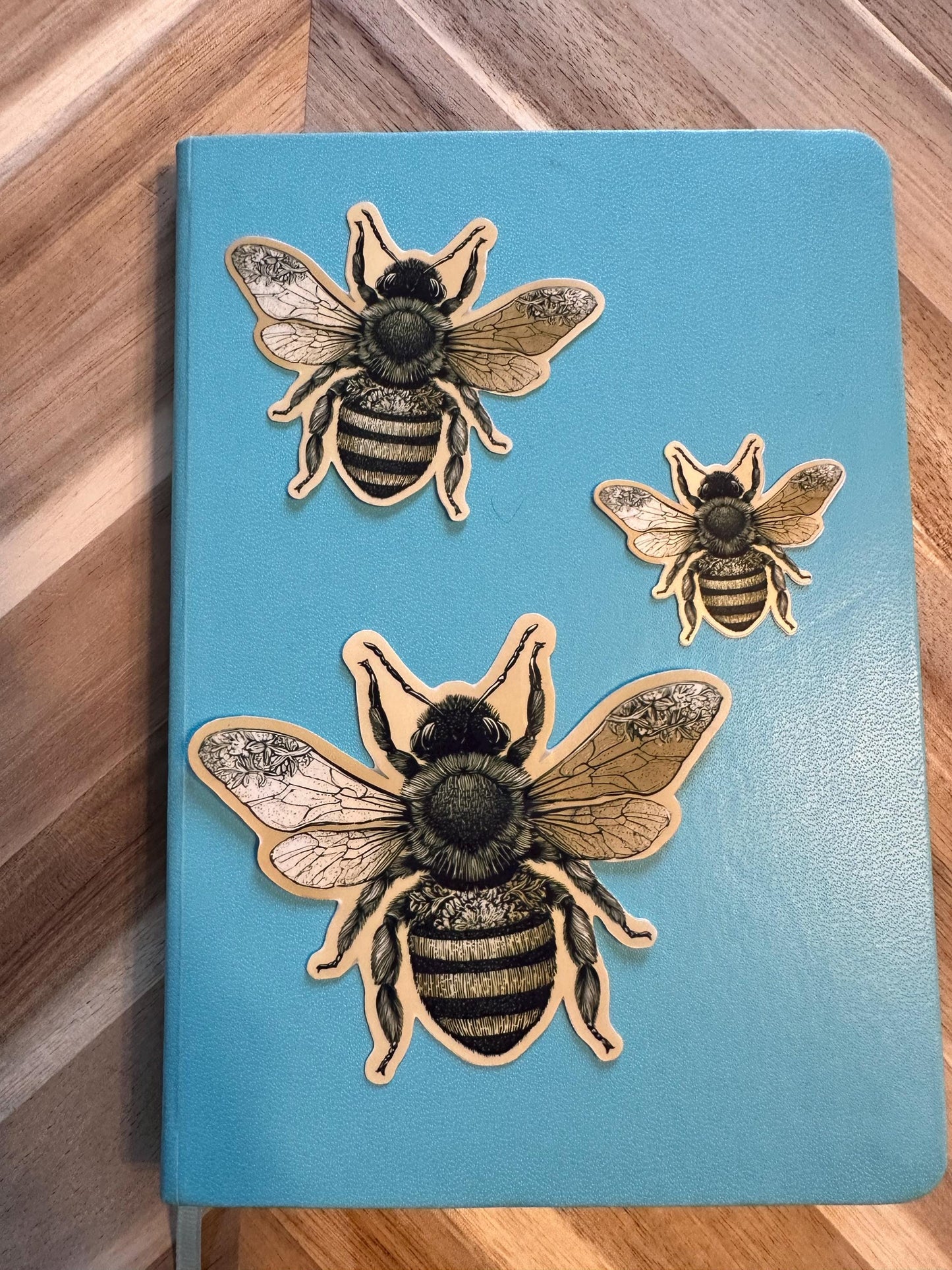 Vintage Style Bumblebee Sticker - Botanical Illustration Style Bee Decal