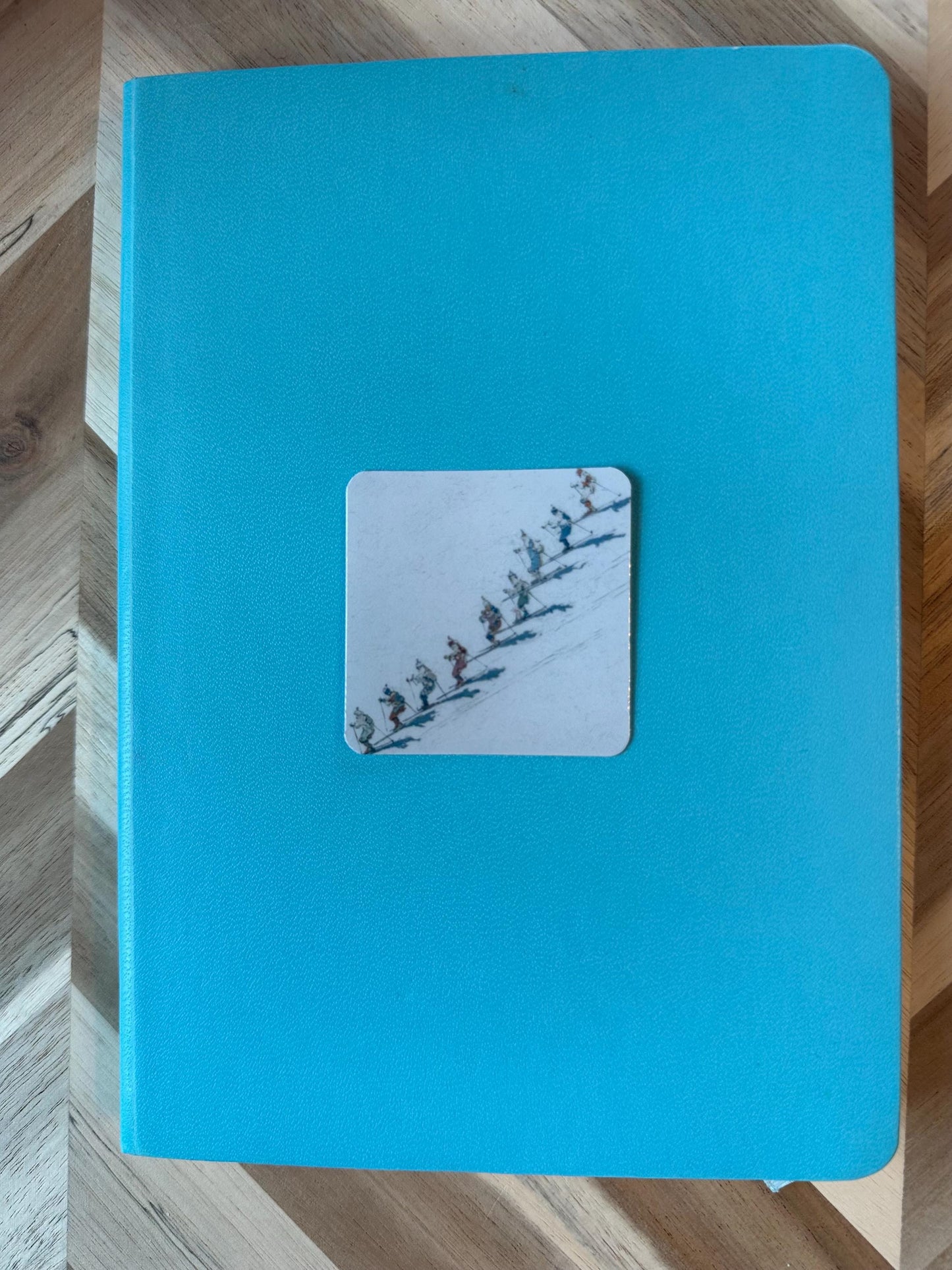 Skiing Sticker | Vintage Ski Slope Watercolor Decal | Winter Sports Vinyl Sticker | Ski Resort Art | Mountain Adventure