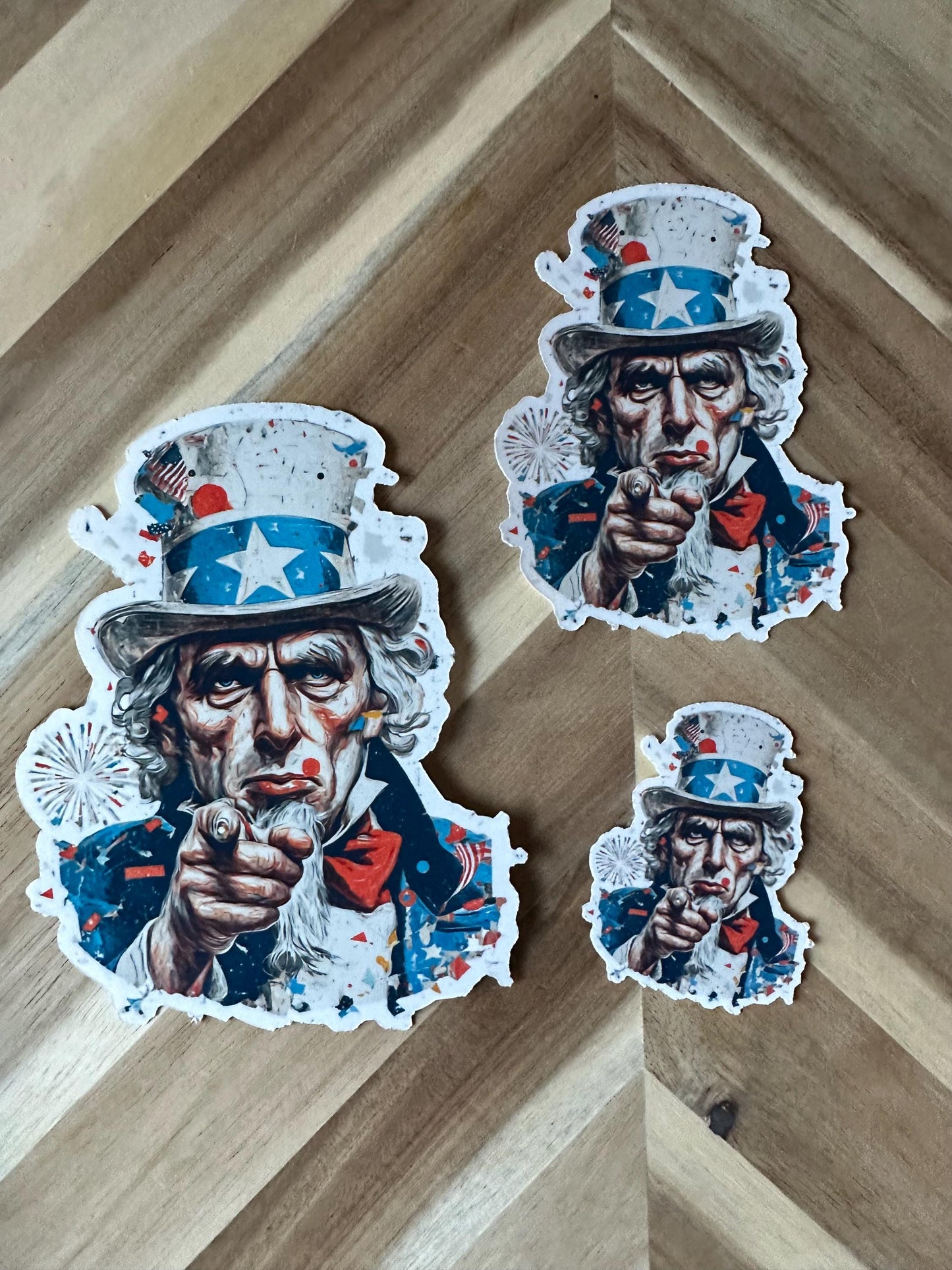 Zombie Uncle Sam Sticker: Gothic Horror Patriotic Decal