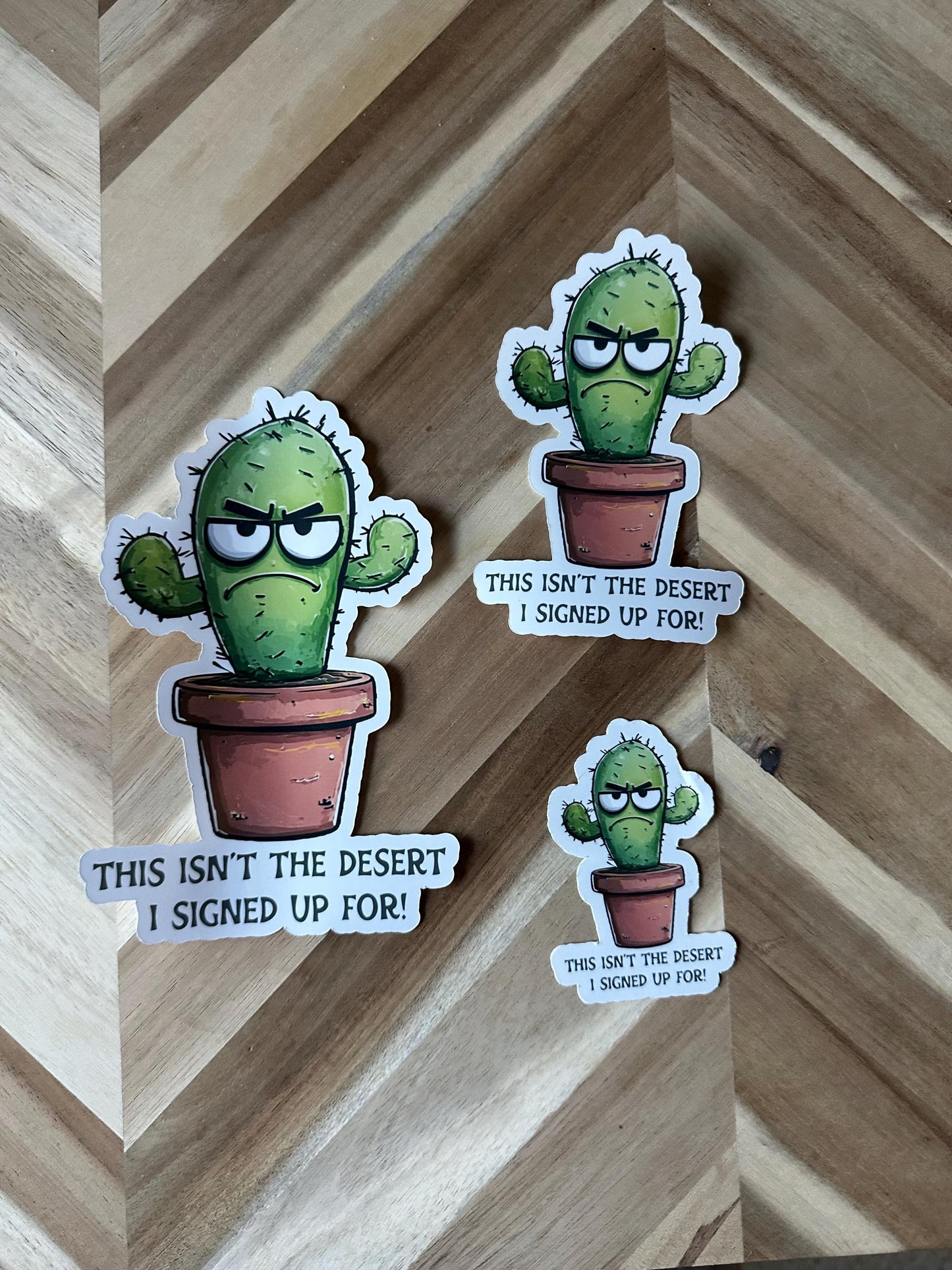 Grumpy Cactus Sticker: Sarcastic Plant Vinyl Decal - Laptop, Water Bottle