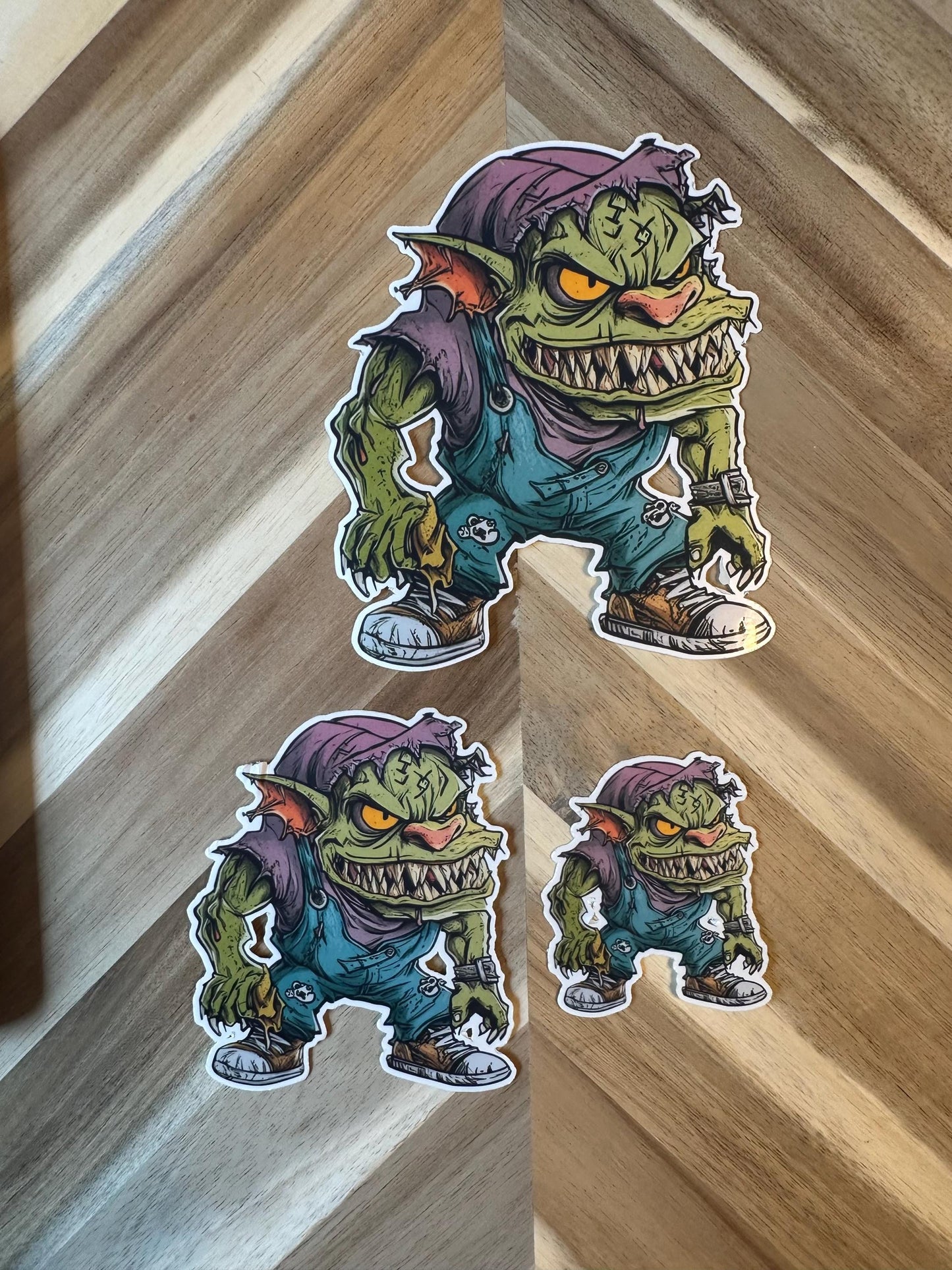 Goblin Mechanic Vinyl Sticker | Fantasy Creature Decal | Horror Monster Art | Waterproof Laptop Sticker