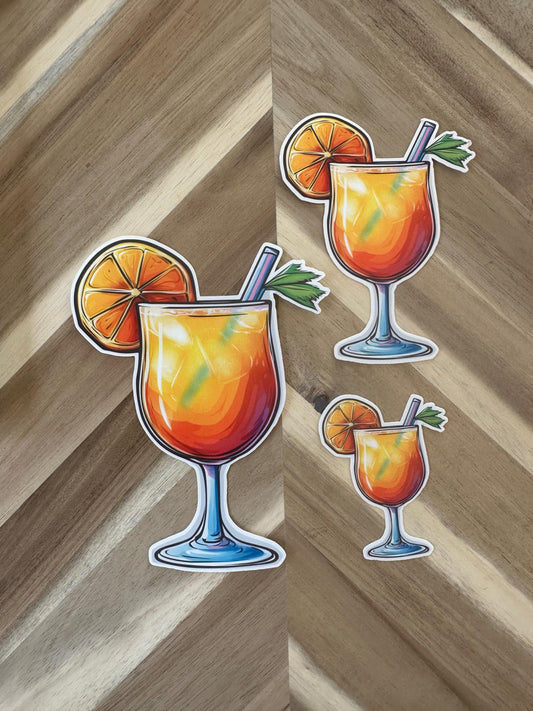 Mai Tai Vinyl Sticker: Tropical Cocktail Decal, Summer Drink Art