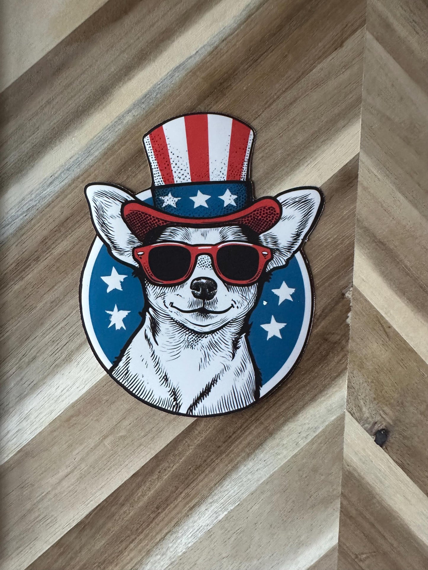 Uncle Sam Corgi Sticker: Patriotic Dog Decal - 4th of July