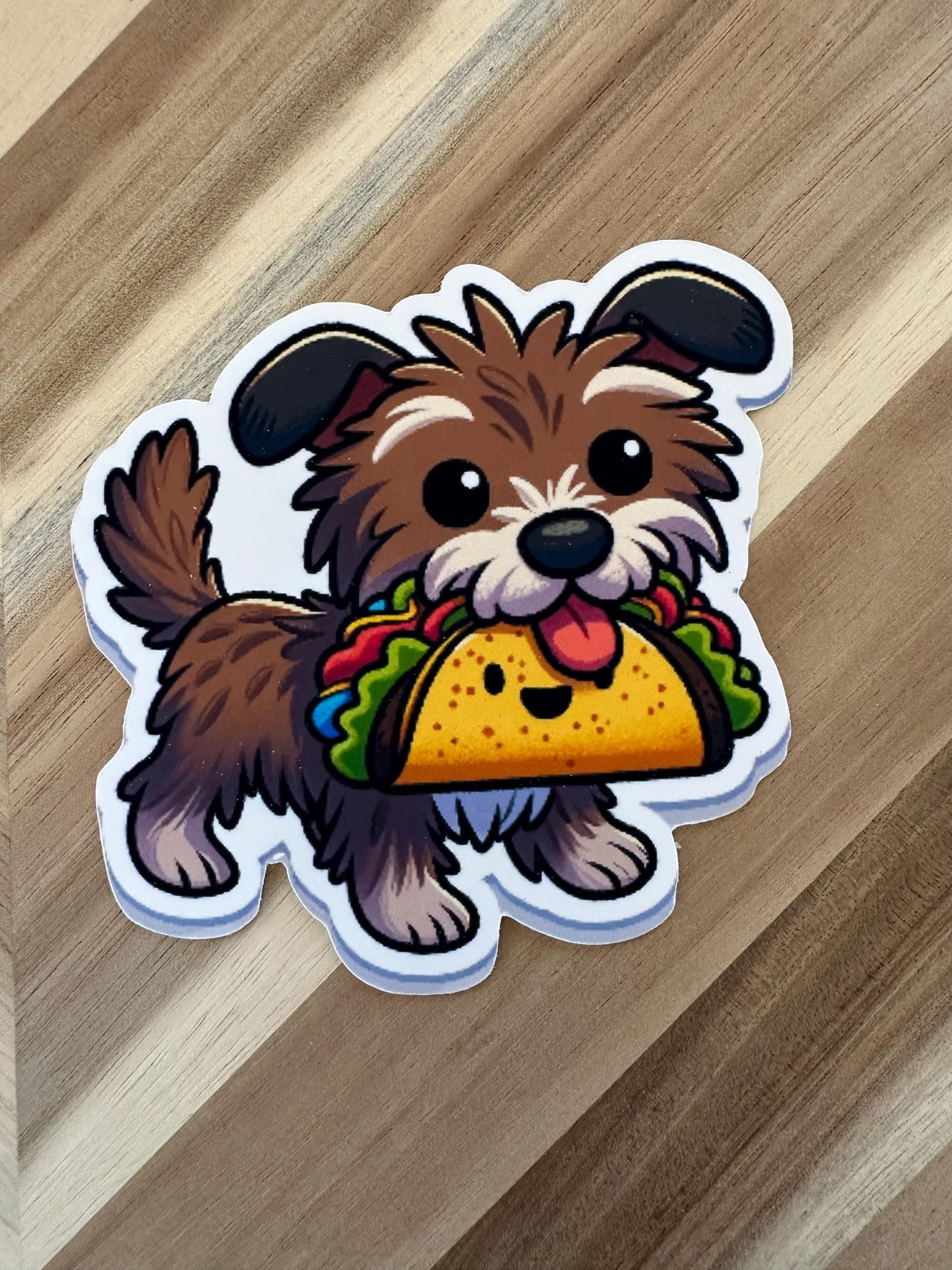 Taco Puppy Sticker - Cute Dog Food Vinyl Decal