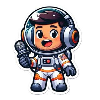 Cute Astronaut Podcaster Sticker - Space Vinyl Decal