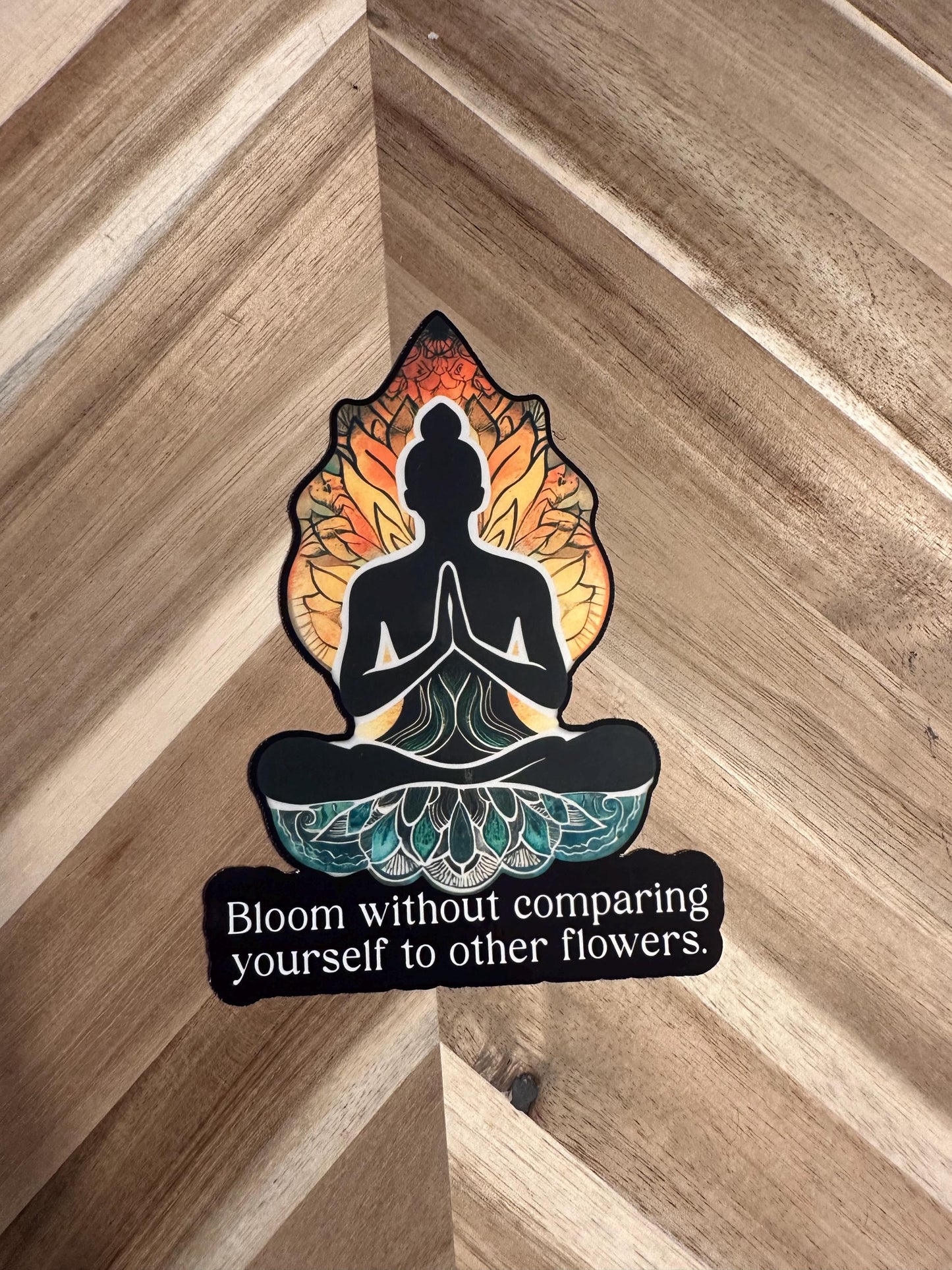 Buddha Inspirational Sticker | Meditation Quote Decal | Yoga Lotus Mandala Vinyl Art