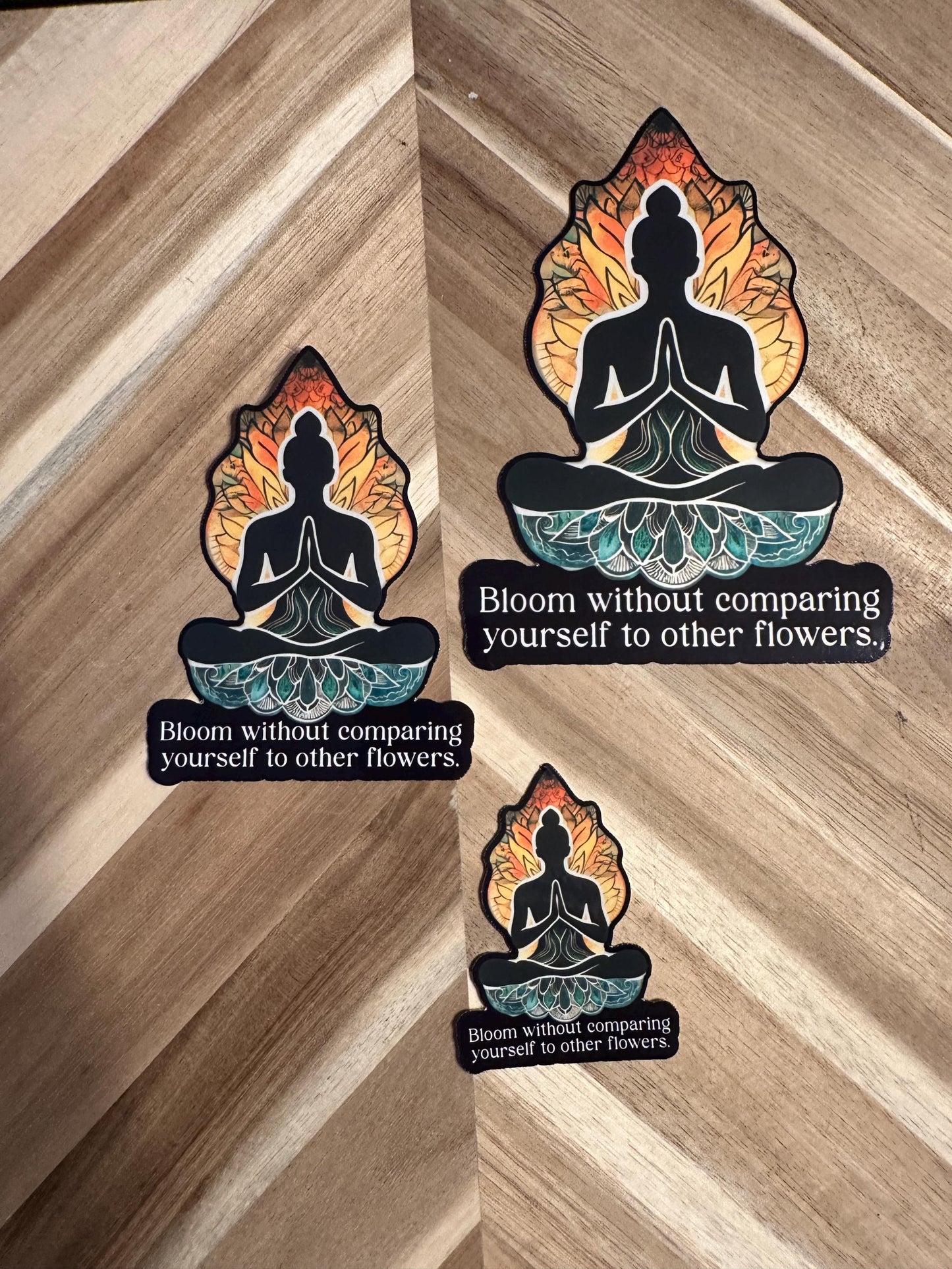 Buddha Inspirational Sticker | Meditation Quote Decal | Yoga Lotus Mandala Vinyl Art