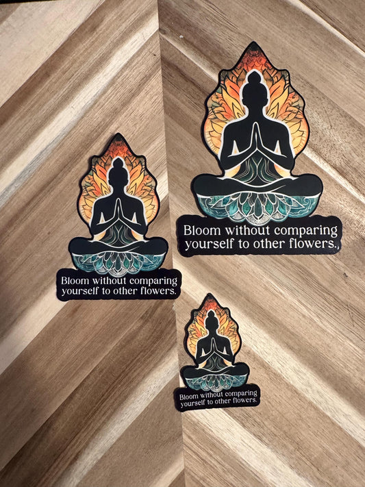 Buddha Inspirational Sticker | Meditation Quote Decal | Yoga Lotus Mandala Vinyl Art