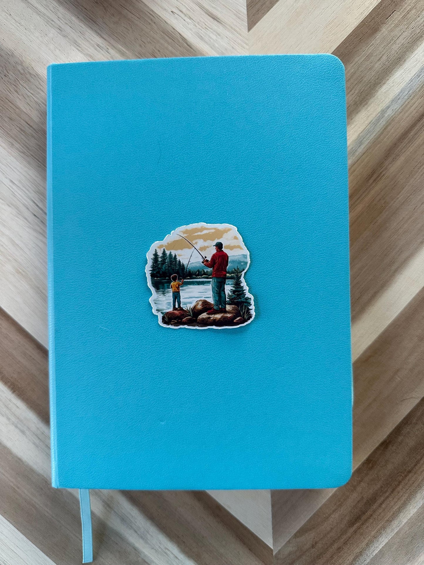 Father Son Fishing Sticker: Vintage Style Dad & Child Vinyl Decal