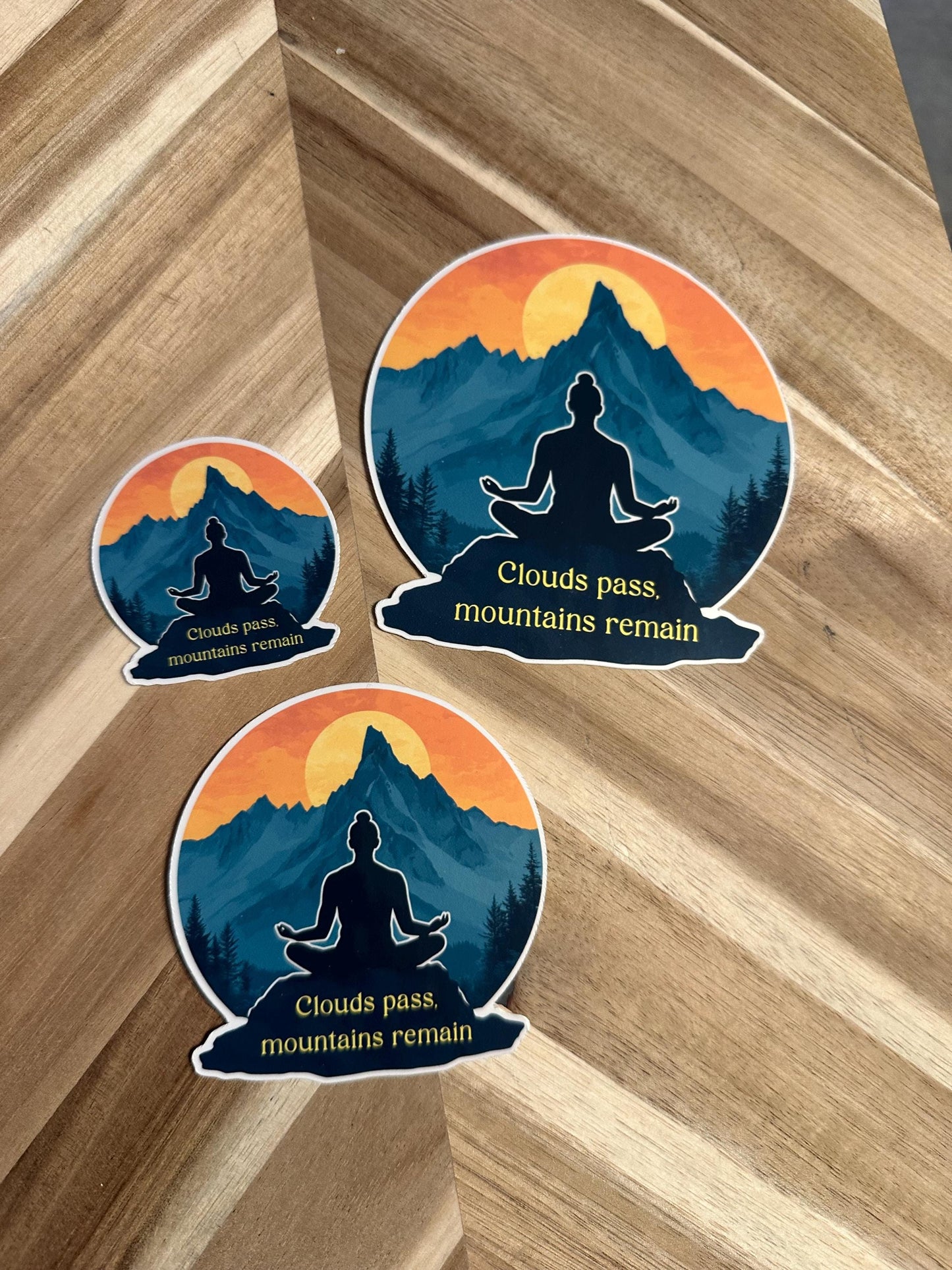 Mountain Meditation Sticker: Inspirational Nature Quote Decal