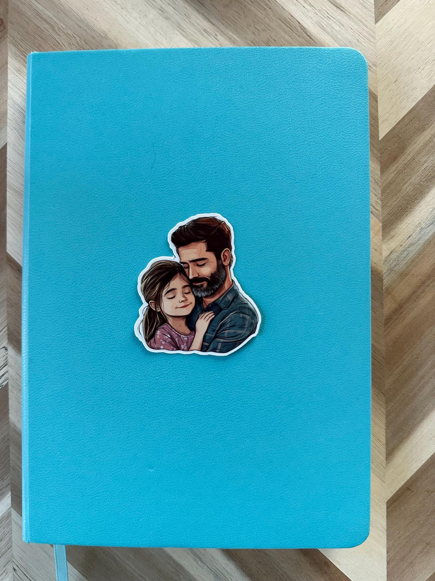 Dad & Daughter Hug Sticker | Father Daughter Bond Decal | Girl Dad Gift | Waterproof Vinyl Sticker | Father's Day Present | Family Love Art