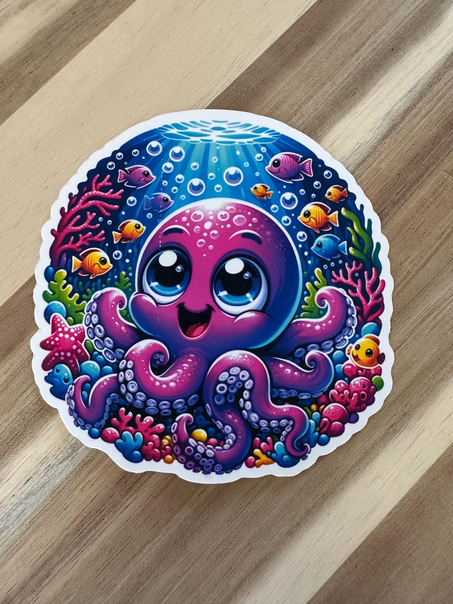 Purple Octopus Sticker: Under the Sea Creature