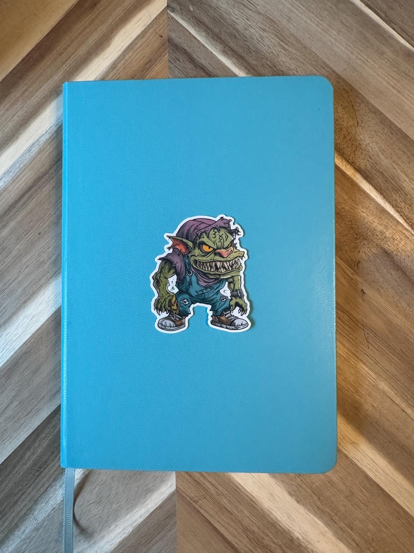 Goblin Mechanic Vinyl Sticker | Fantasy Creature Decal | Horror Monster Art | Waterproof Laptop Sticker