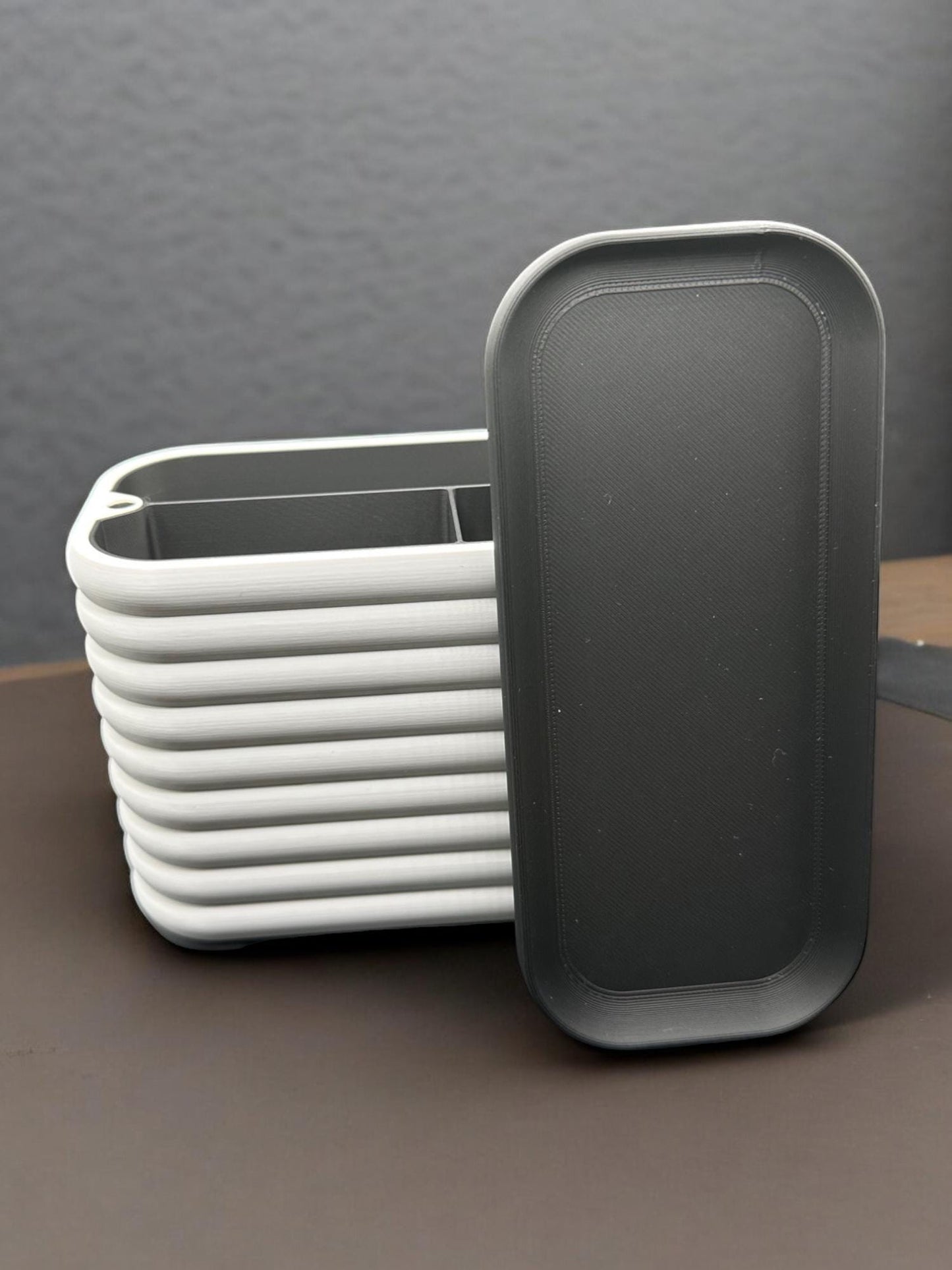 Modern 3D Printed Three-Tier Storage Box - Minimalist Desk Organizer