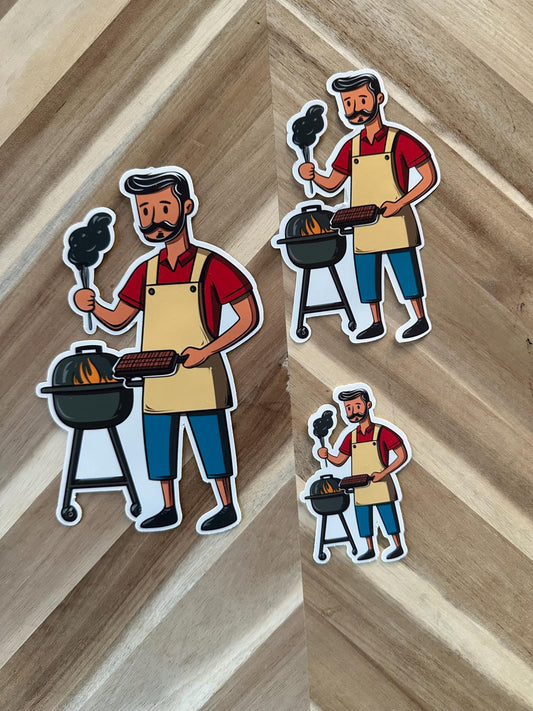 Grill Master Dad Sticker | Ultimate Father's Day Gift for BBQ Loving Dads! | Beared Grill Dad | Backyard Grill Master | BBQ Enthusiast