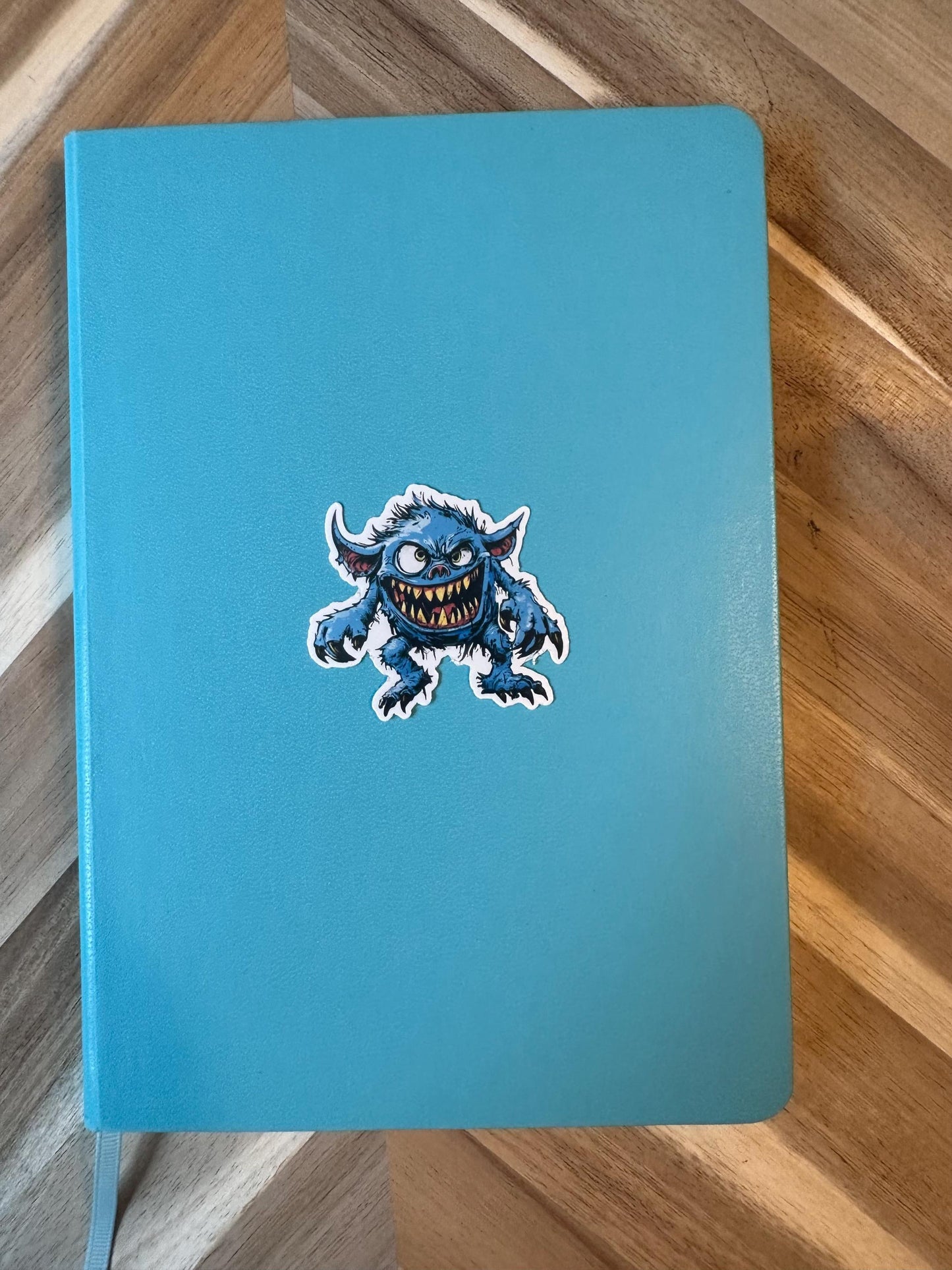 Blue Monster Vinyl Sticker: Waterproof Yeti Creature Decal