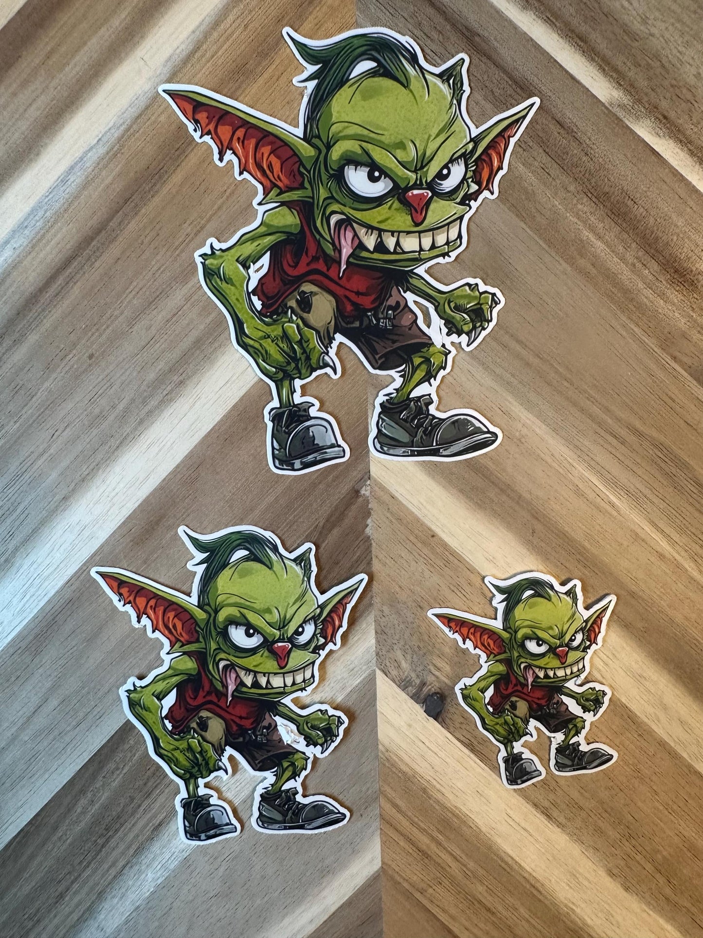 Green Imp Vinyl Sticker | Fantasy Creature Decal | Punk Monster Art | Waterproof Laptop Sticker