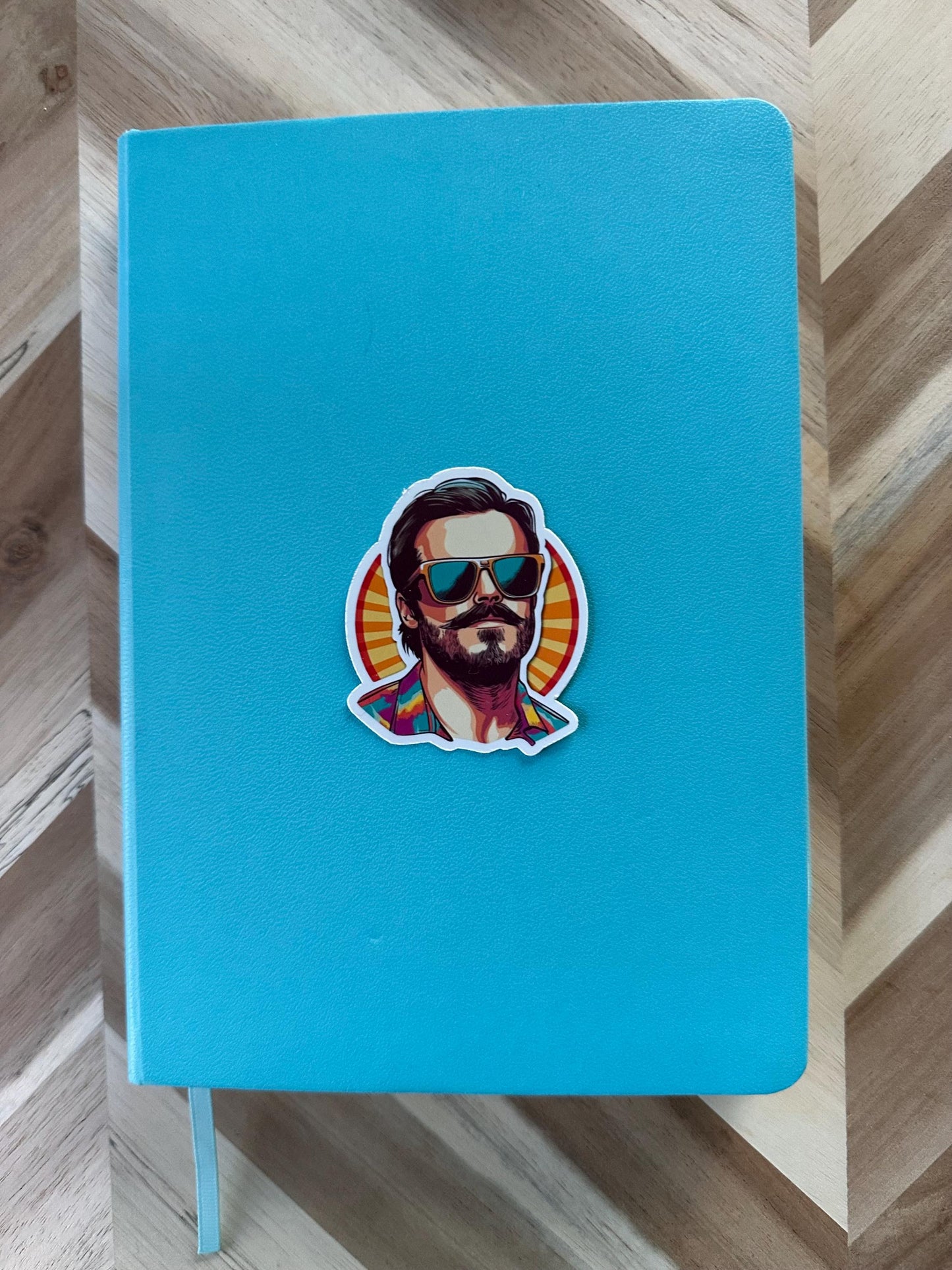 Retro Cool Dad Sticker | 70s Vintage Style Man | Hipster Father Decal | Groovy Dad Gift | Mustache Sunglasses Vinyl | Father's Day Present