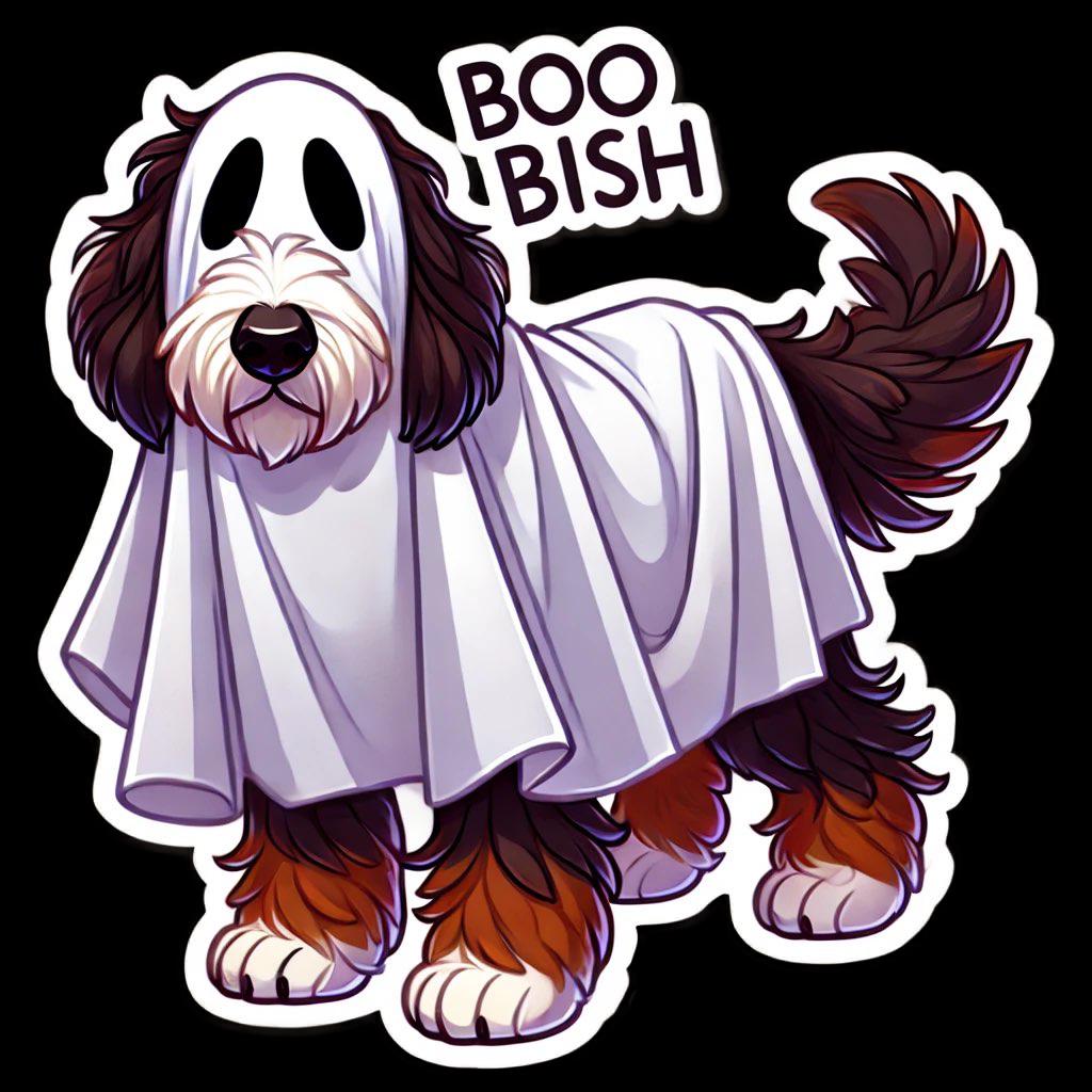 Bernedoodle Boo Bish Halloween Sticker