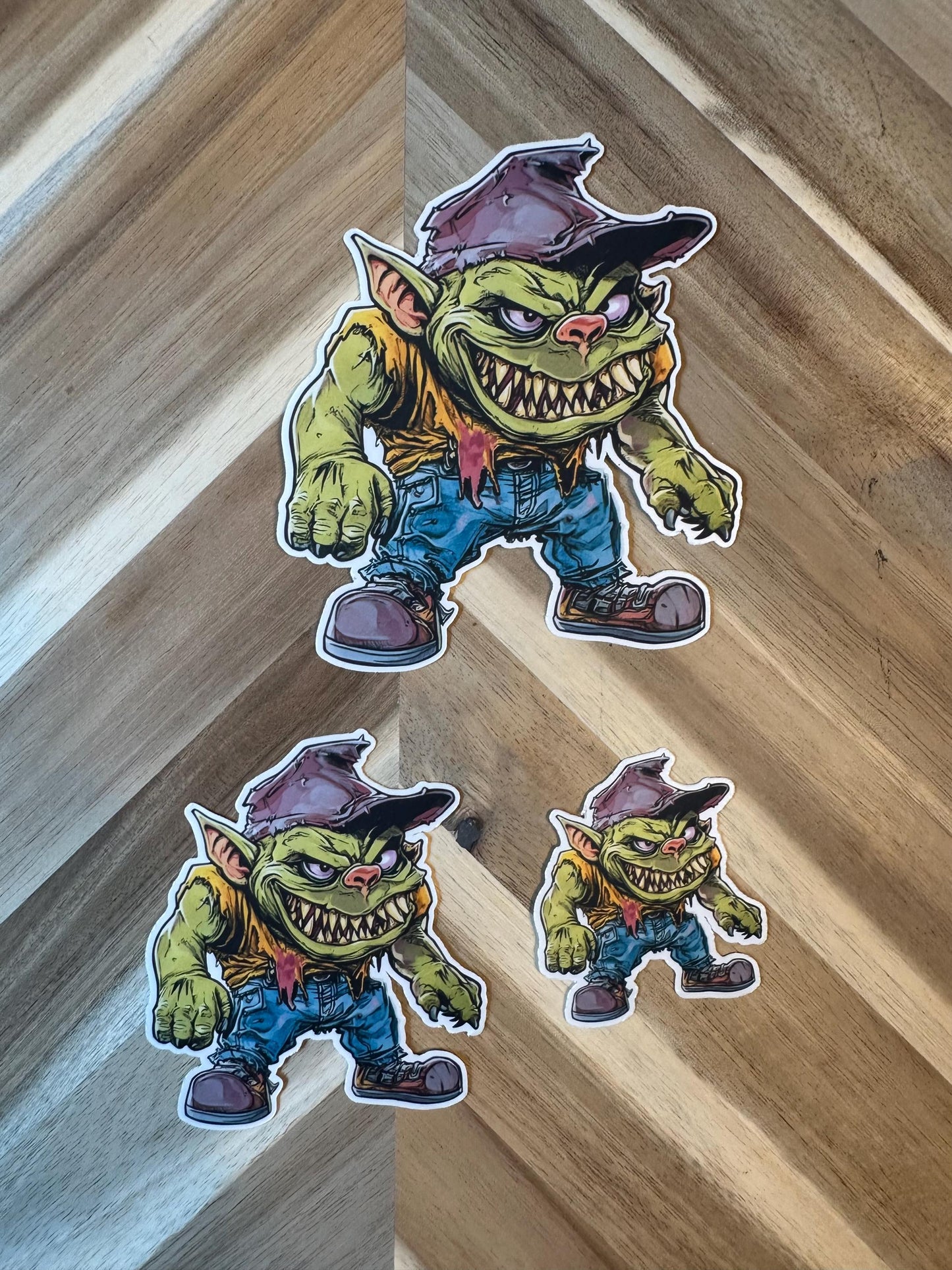 Goblin Cowboy Vinyl Sticker | Western Fantasy Creature | Monster Art | Waterproof Laptop Decal