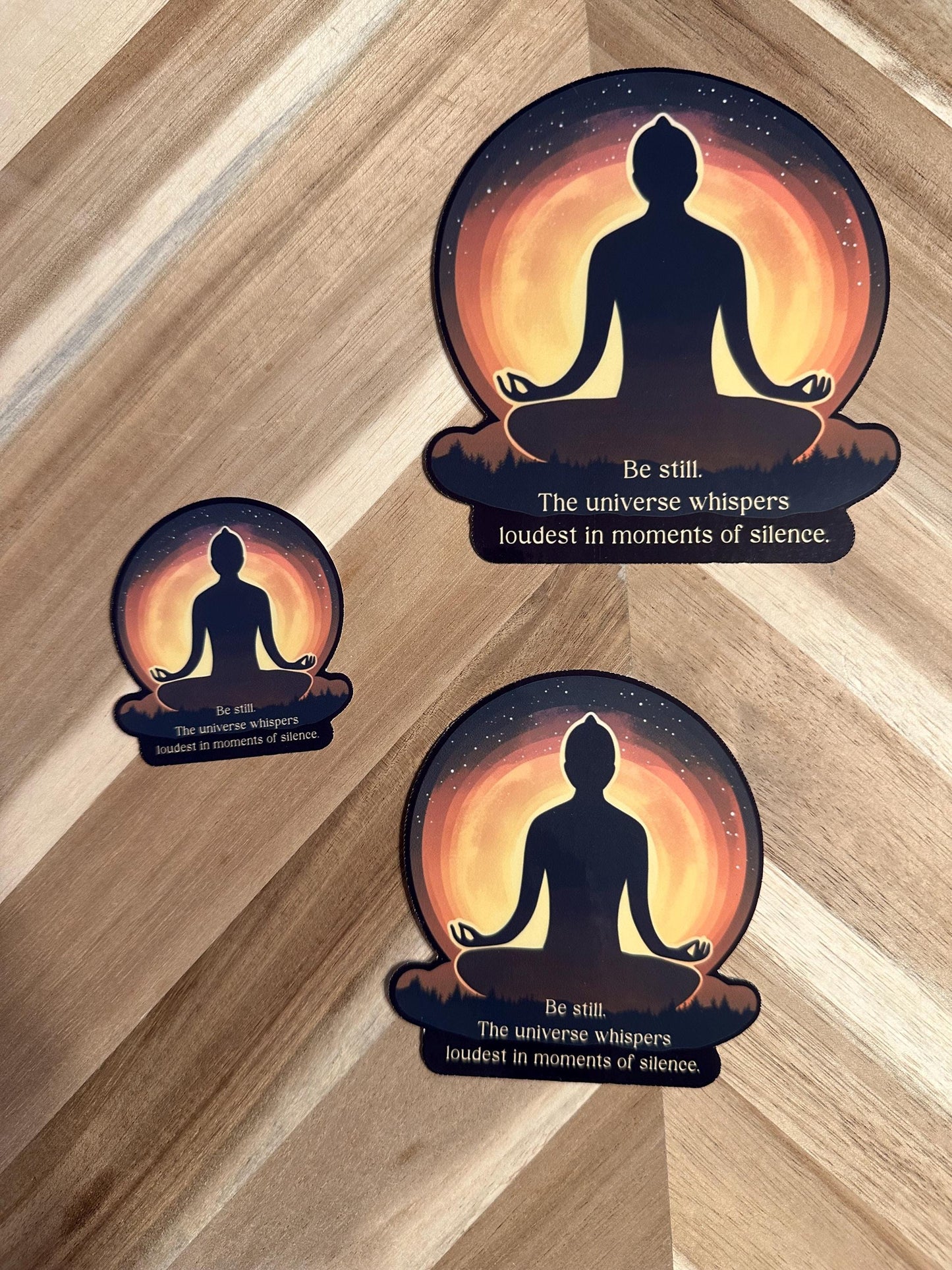 Meditation Silhouette Sticker: Mindfulness Quote, Spiritual Wall Art