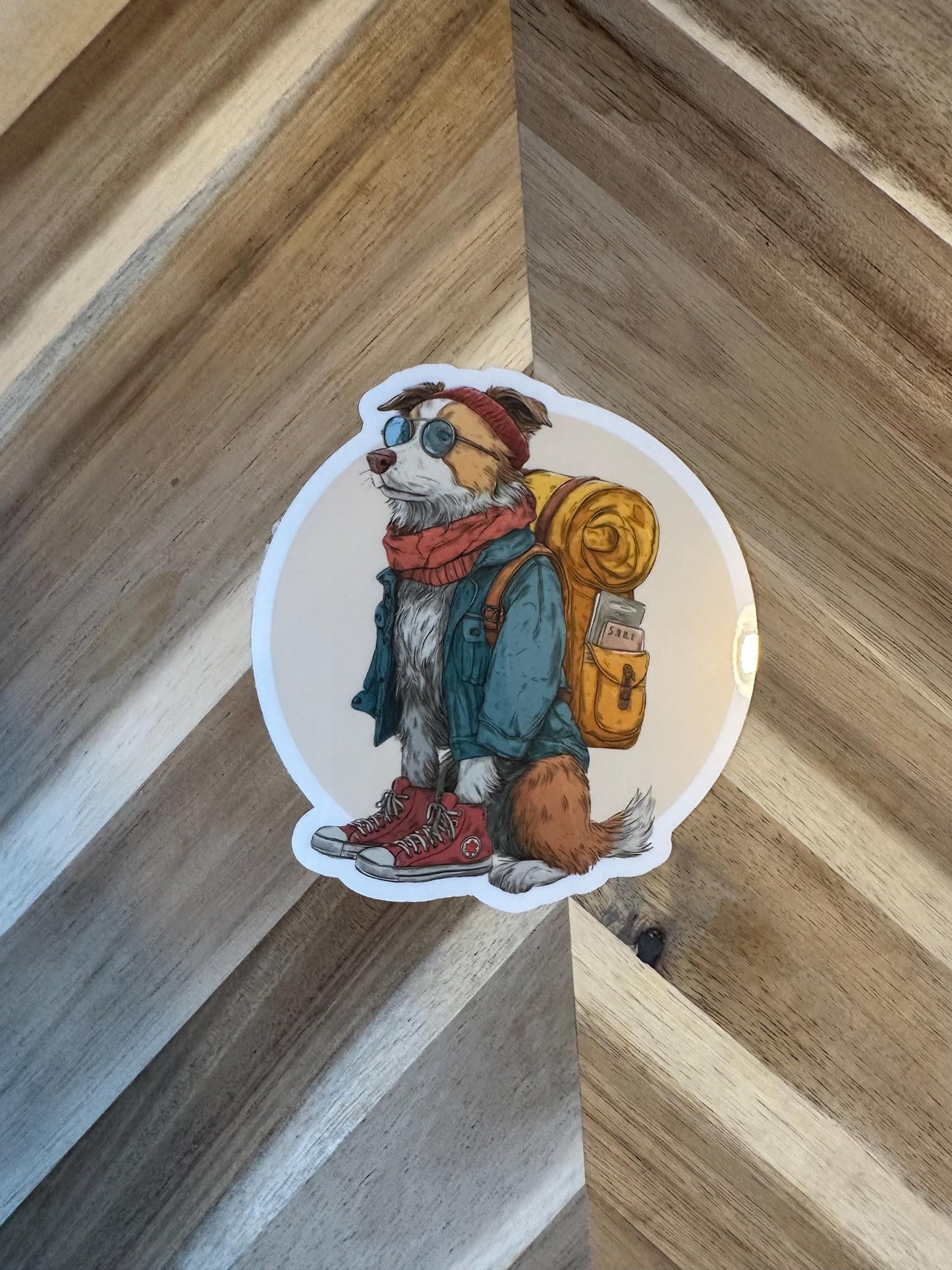 Hipster Adventure Dog Sticker Set - Cool Backpacker Schnauzer Decal