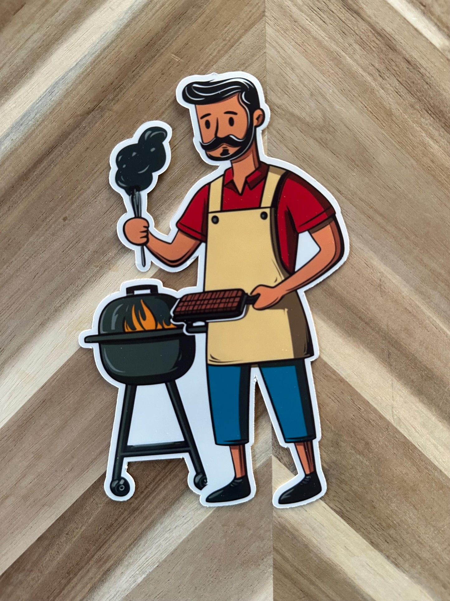 Grill Master Dad Sticker | Ultimate Father's Day Gift for BBQ Loving Dads! | Beared Grill Dad | Backyard Grill Master | BBQ Enthusiast