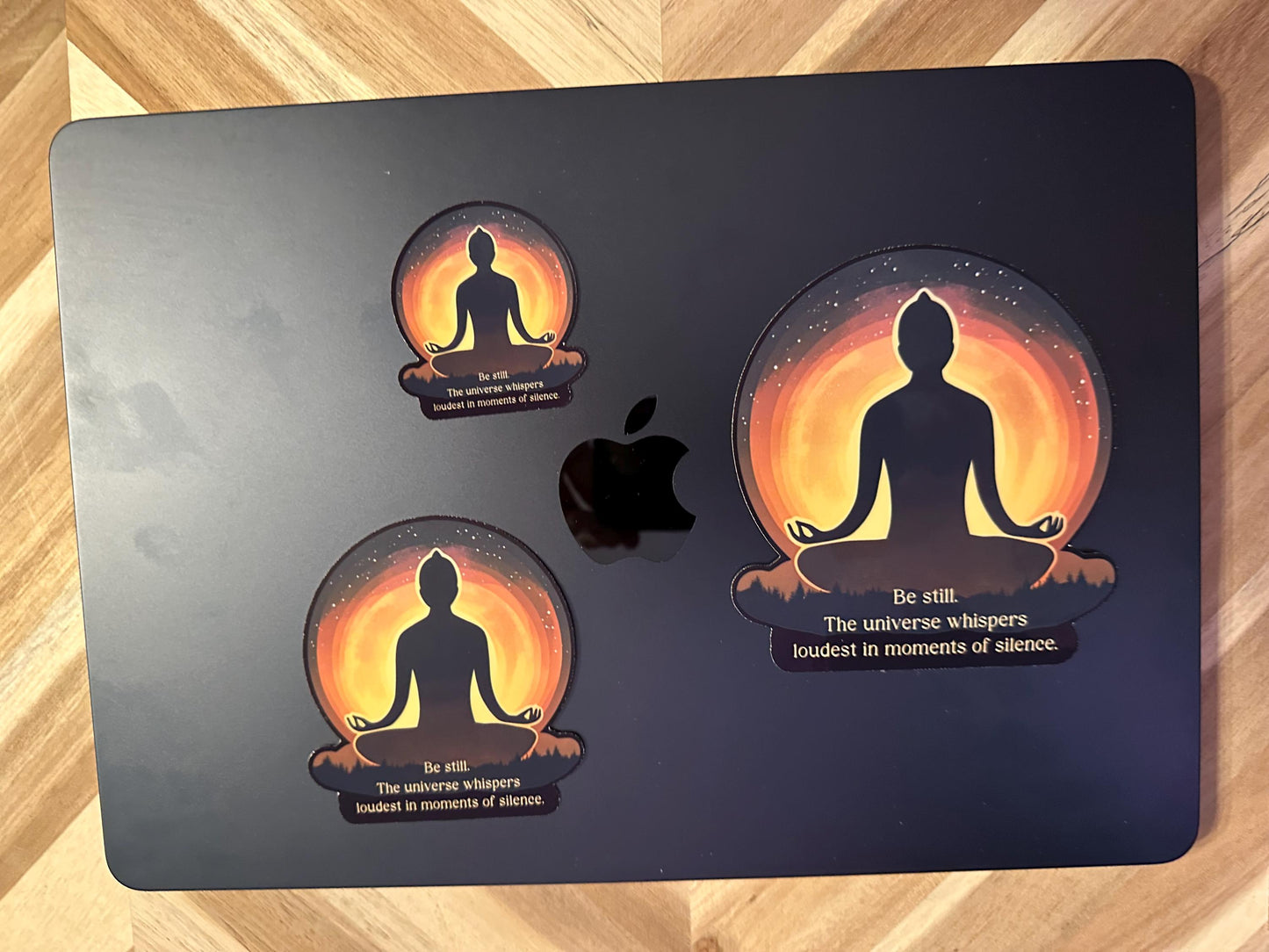 Meditation Silhouette Sticker: Mindfulness Quote, Spiritual Wall Art