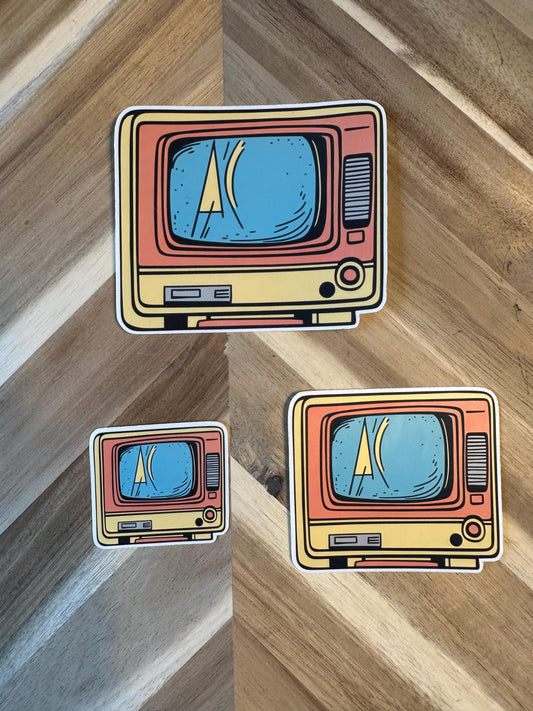 Retro TV Sticker: Mid-Century Television Vinyl Decal