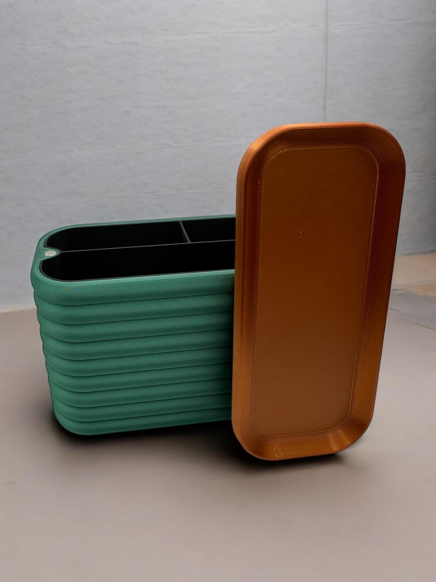 Modern 3D Printed Three-Tier Storage Box - Minimalist Desk Organizer