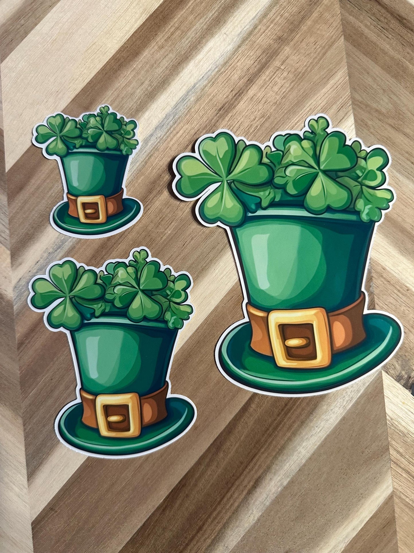 Leprechaun Hat Shamrock Sticker: St Patrick's Day Vinyl Decal