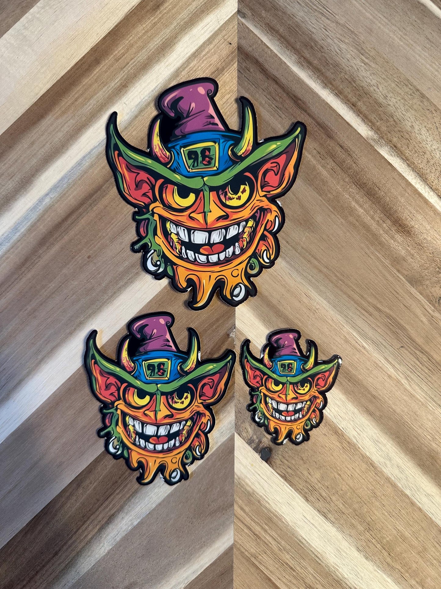 Psychedelic Monster Vinyl Sticker: Halloween Horror Art Decal