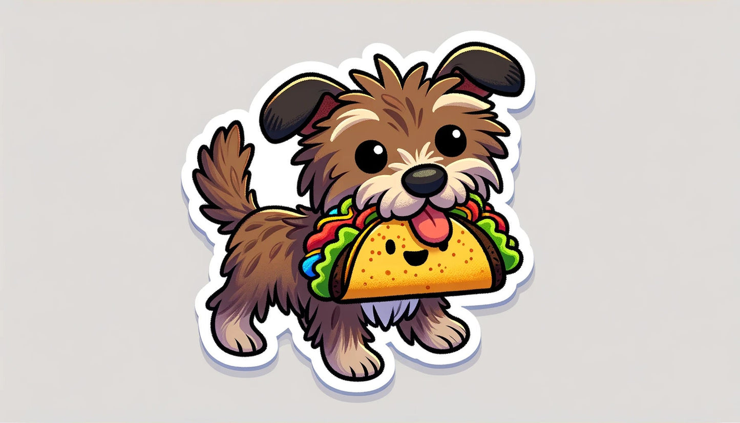 Taco Puppy Sticker - Cute Dog Food Vinyl Decal